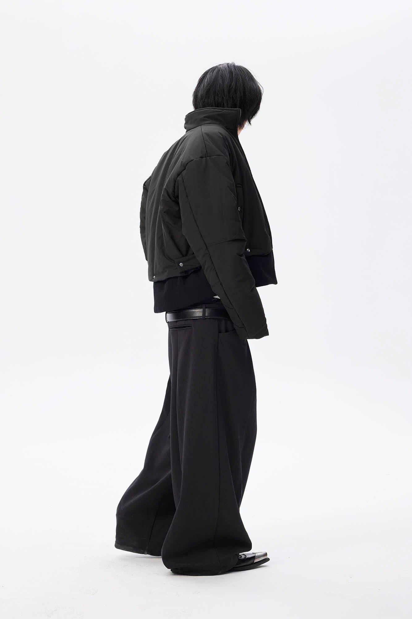 WHISTLEHUNTER Essential Stand Collar Cropped Puffer Jacket