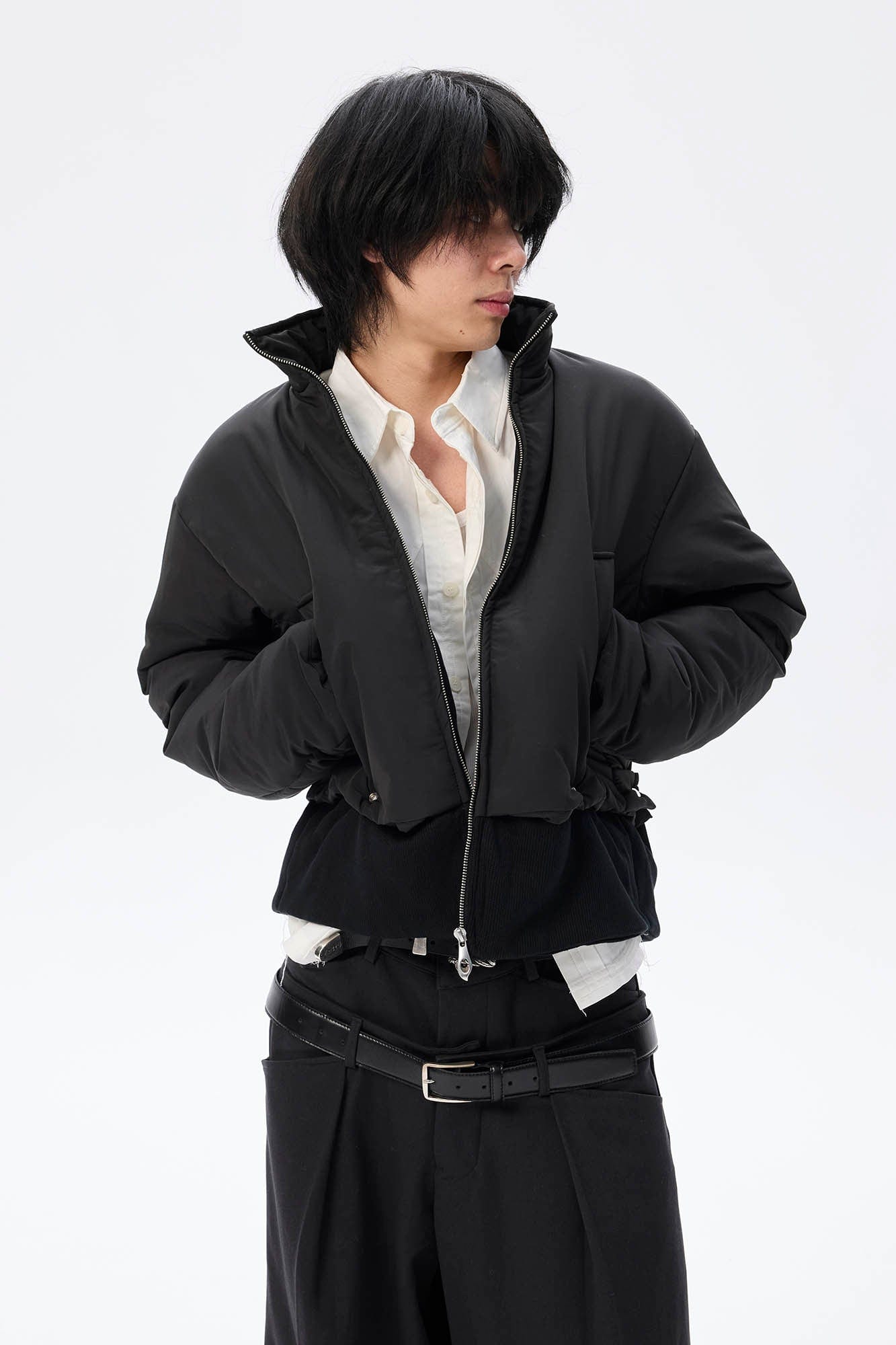 WHISTLEHUNTER Essential Stand Collar Cropped Puffer Jacket