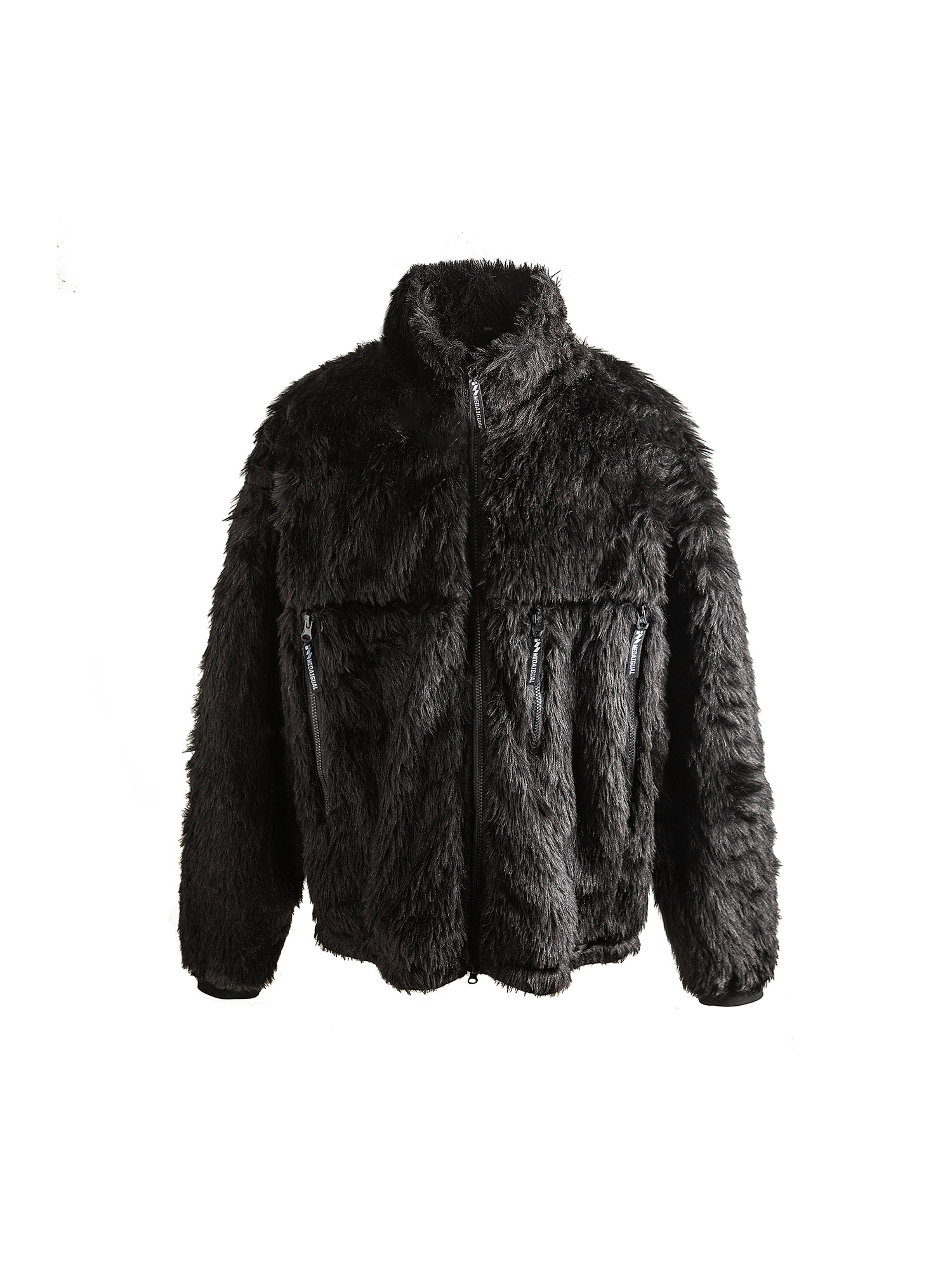 ME DA IGUAL Shaggy Multi-Pocket Faux Fur Jacket