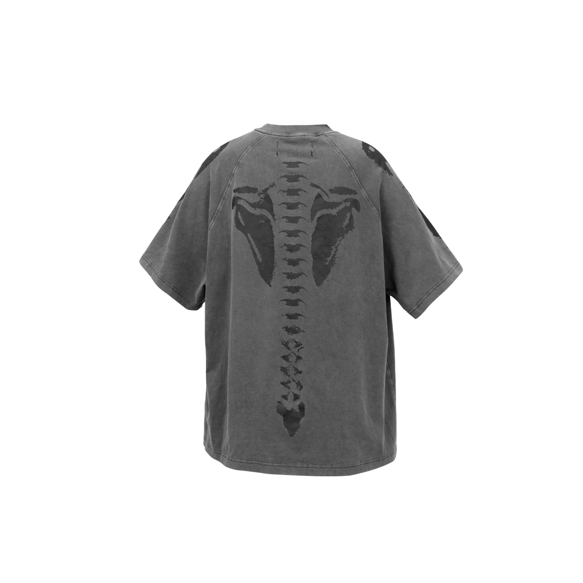RELABEL Distressed Skeleton Graphic Oversized T-Shirt, premium urban and streetwear designers apparel on PROJECTISR.com, RELABEL