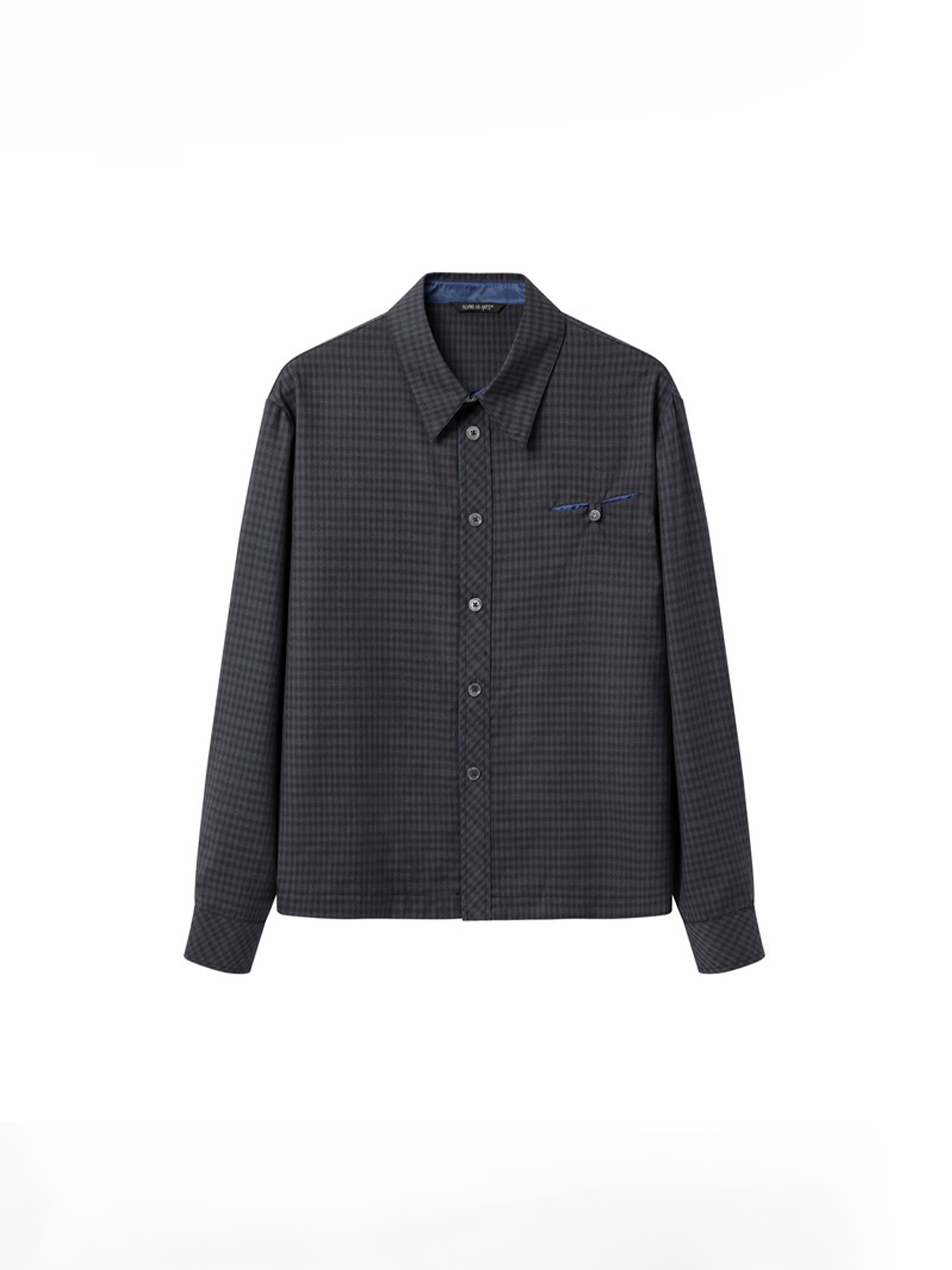 ALVNG AR ANTS Gloss Contrast Trim Check Shirt, premium urban and streetwear designers apparel on PROJECTISR.com, ALVNG AR ANTS