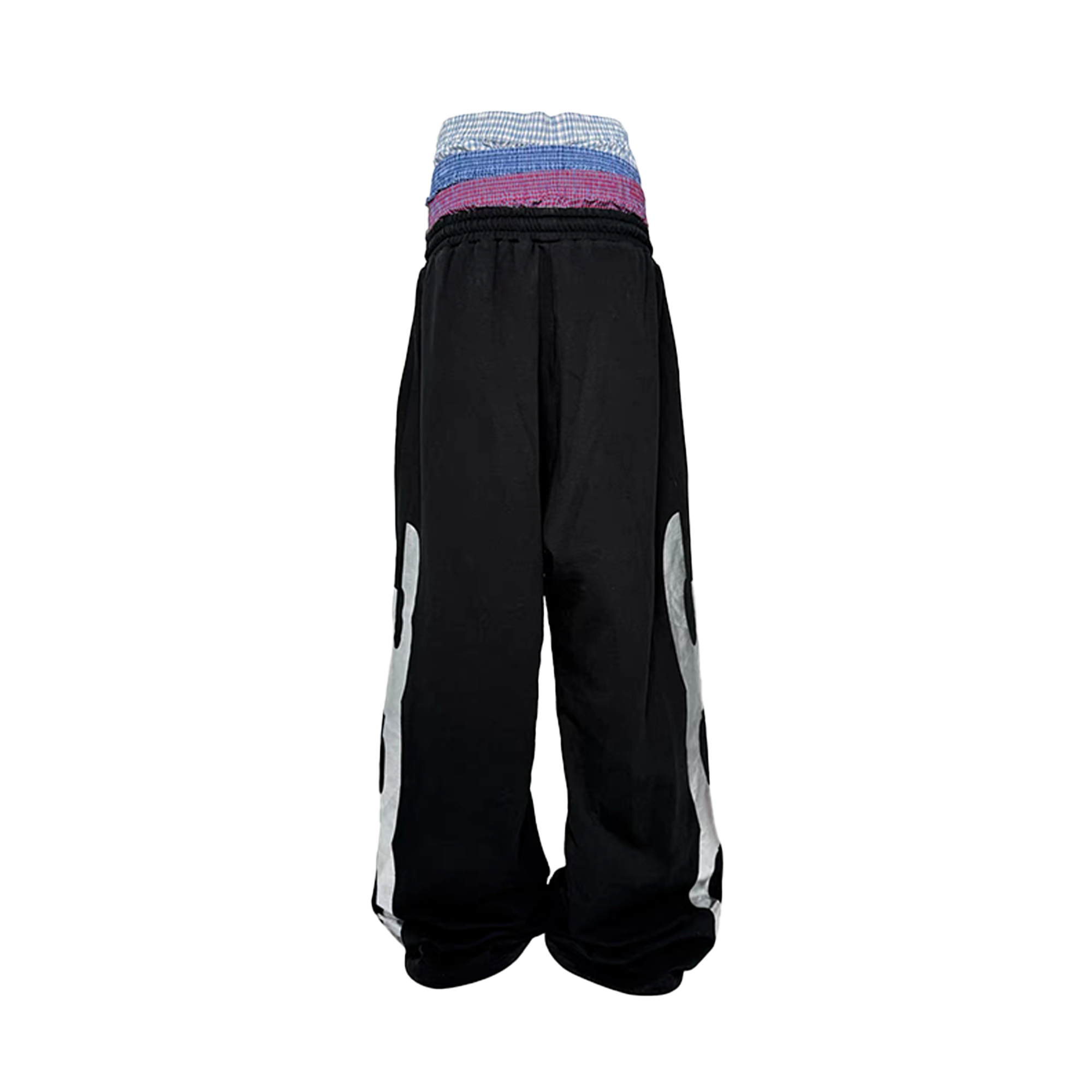 PCCVISION Layered Waist Foil Graphic Baggy Sweatpants, premium urban and streetwear designers apparel on PROJECTISR.com, PCCVISION