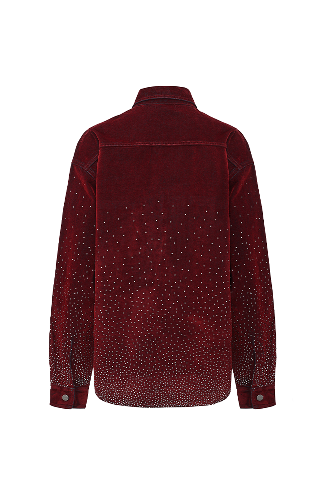 VANN VALRENCE Diamond-Studded Velvet Shirt Jacket