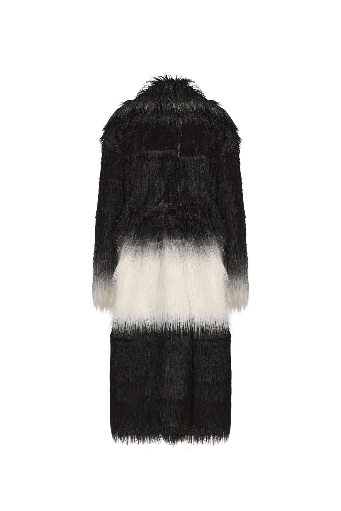 VANN VALRENCE Gradient Mane Faux Fur Maxi Coat