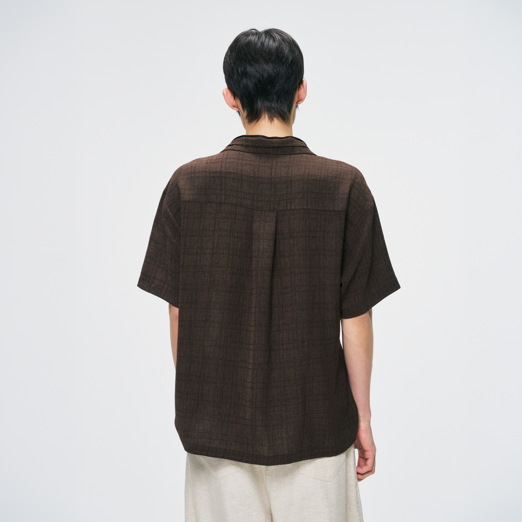 GONGHE REPUB Side-Tie Draped Half Shirt, premium urban and streetwear designers apparel on PROJECTISR.com, GONGHE REPUB