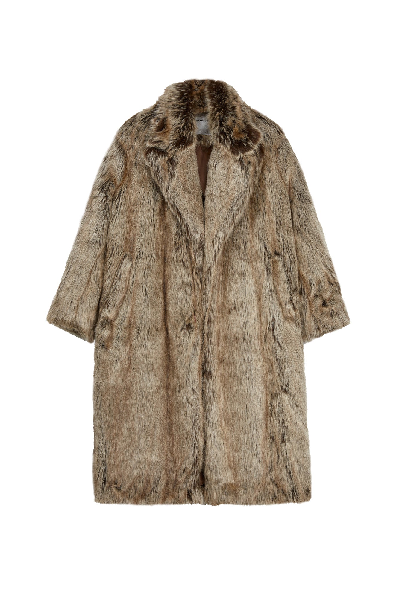 VANN VALRENCE Waxed Faux Fur Maxi Coat