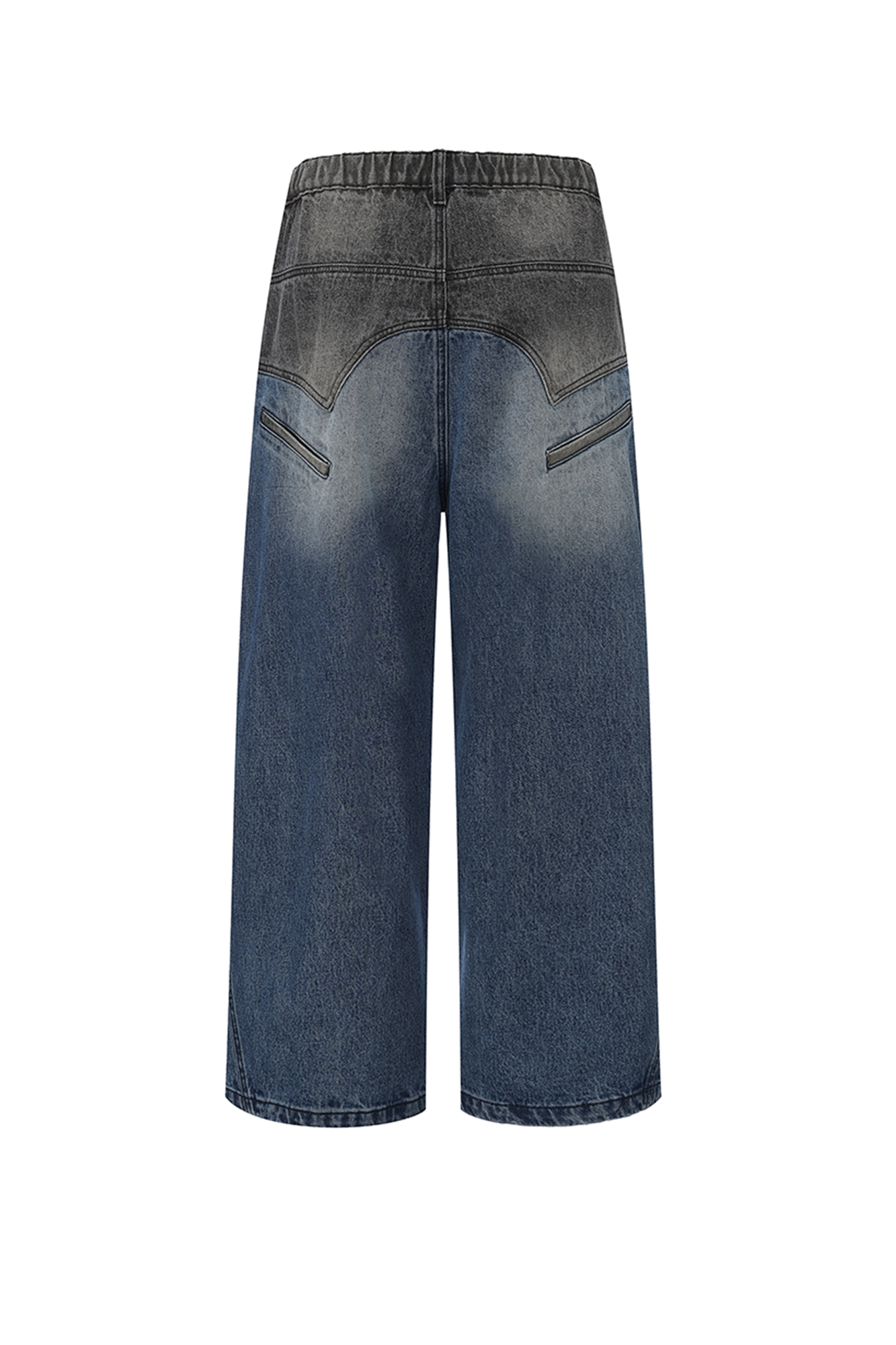 VANN VALRENCE Contrast Faded-Wash Paneled Jeans