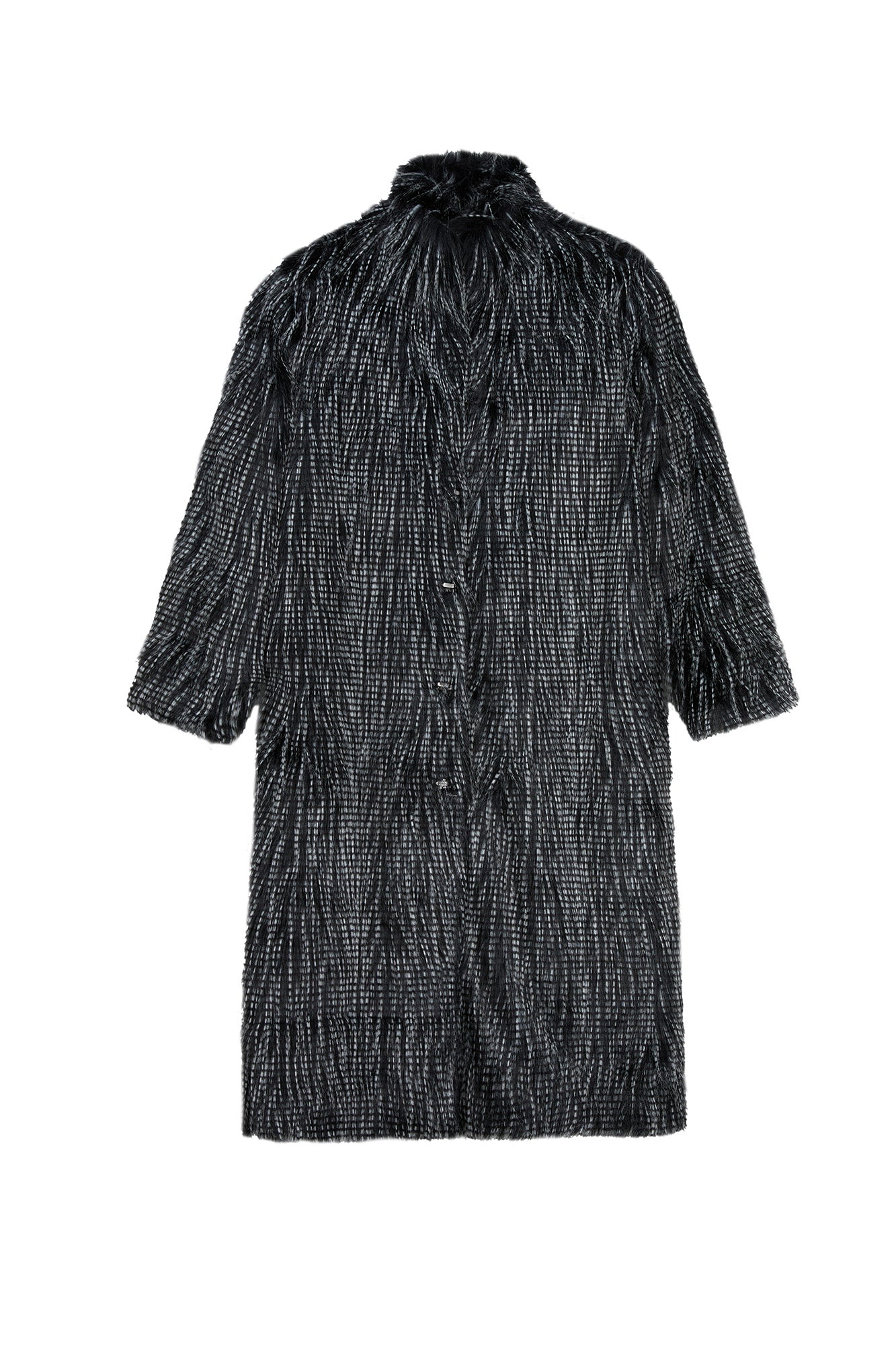 VANN VALRENCE Shaggy Layered Faux Fur Long Coat