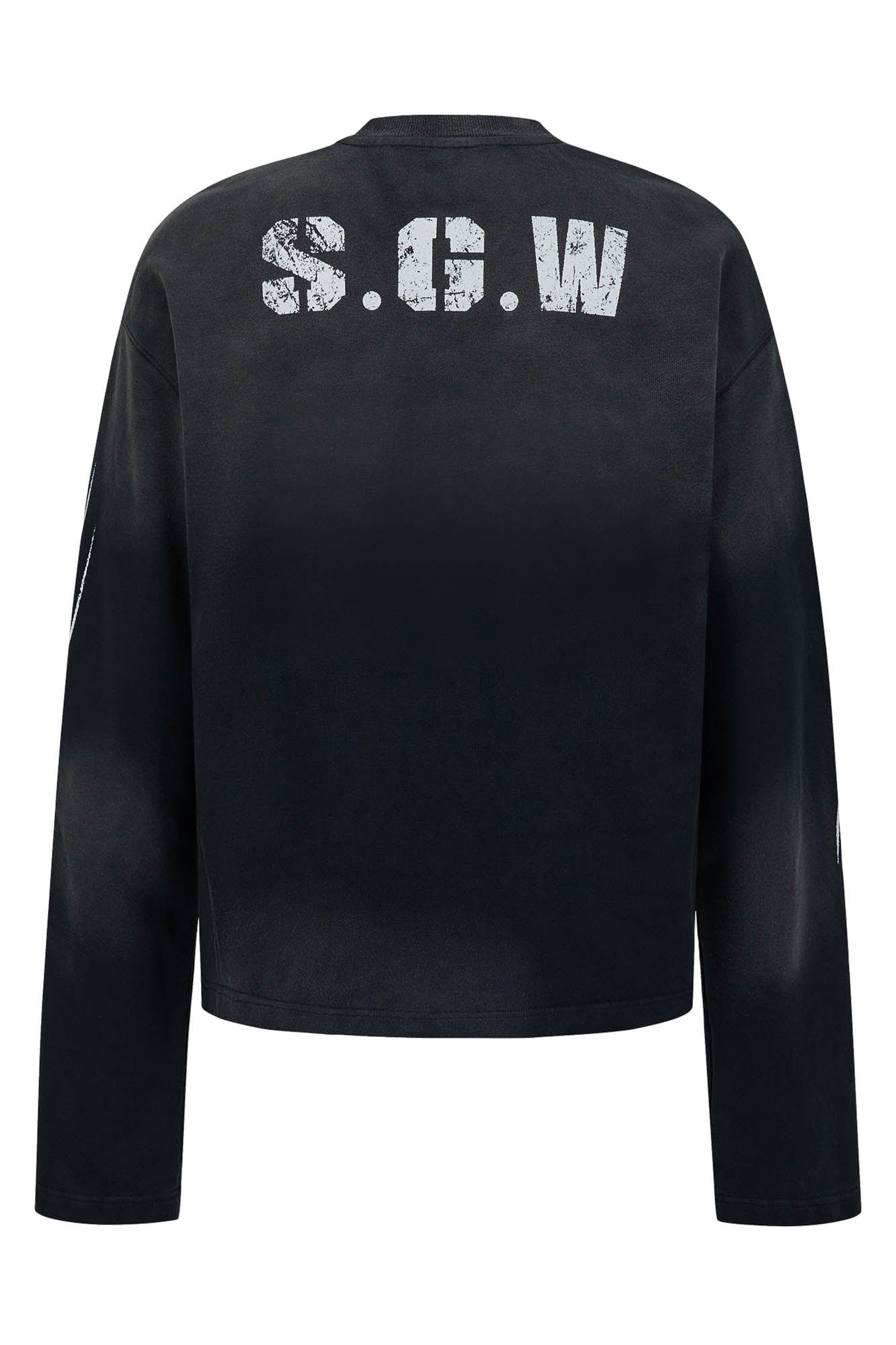 SAVAGEGROWTHWORLD No.5 Distressed Long-Sleeve Tee