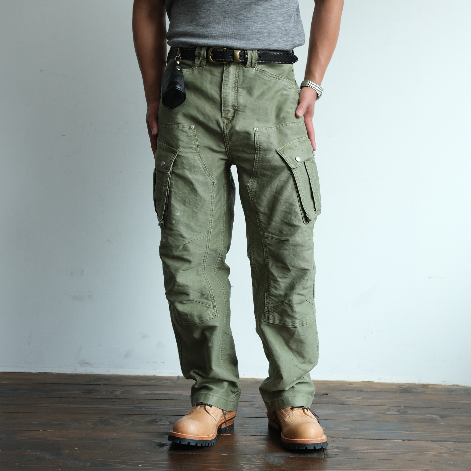 NEIGBORL Retro Washed Multi-Pocket Cargo Pants