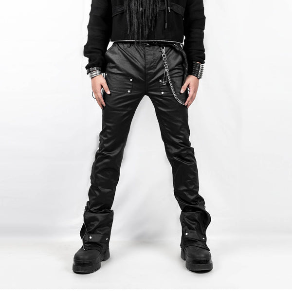 INSIDE OUT Rivet Patchwork Zippered Pants