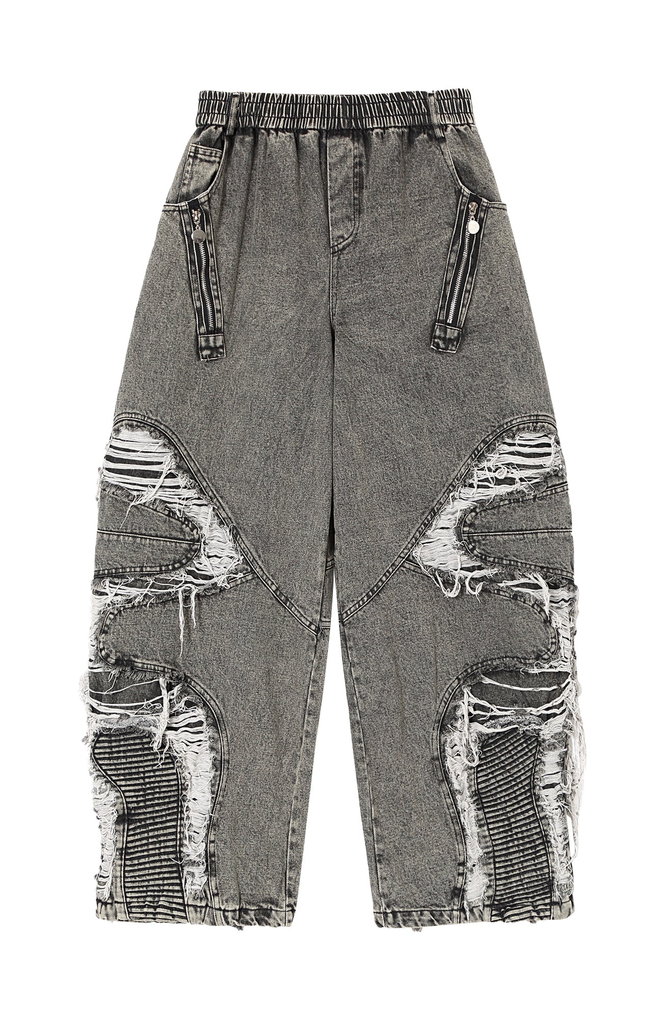 CLP Dirty Fit Ripped Elastic-Waist Jeans