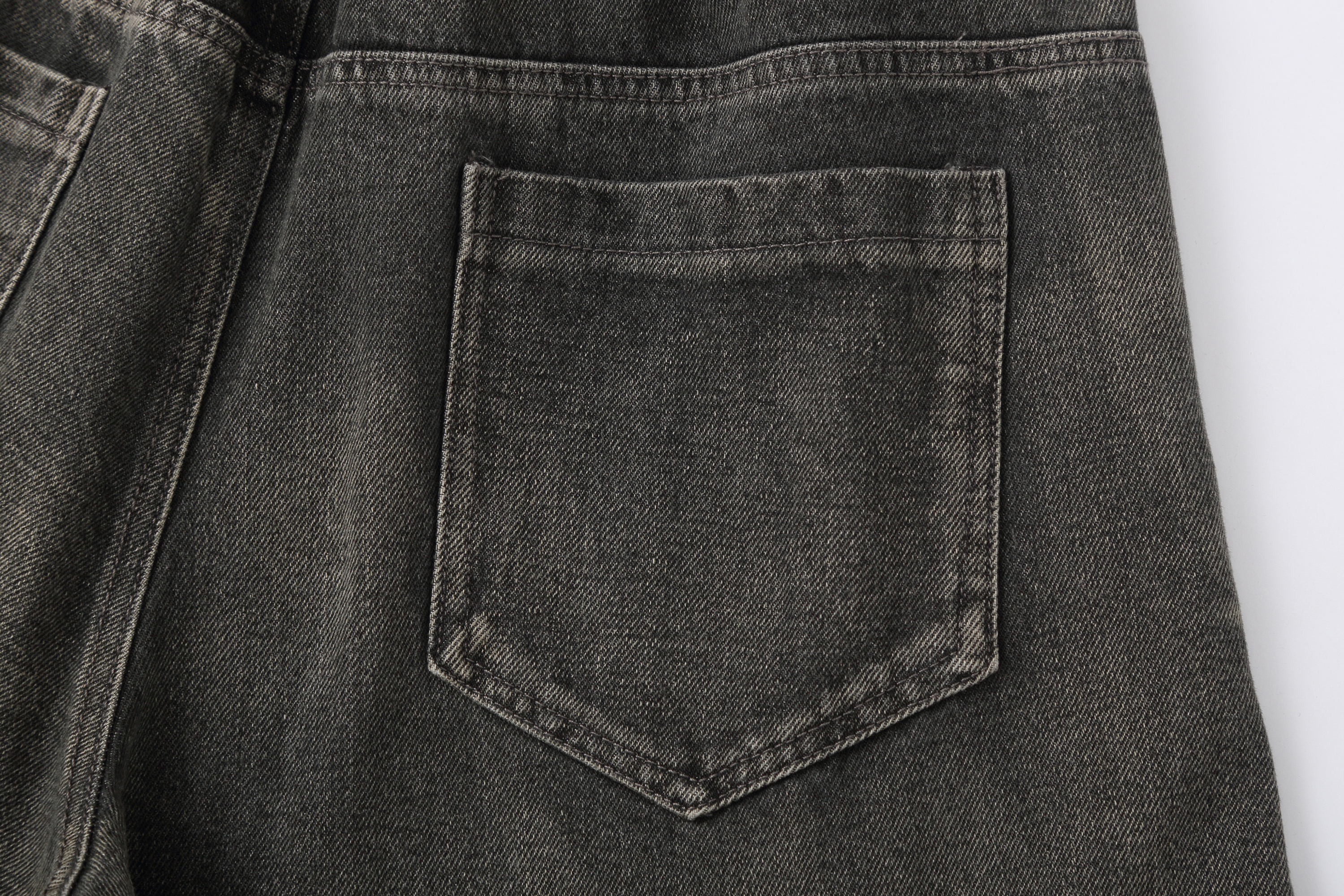 CLP Washed Arc Panel Strap Wide-Leg Jeans