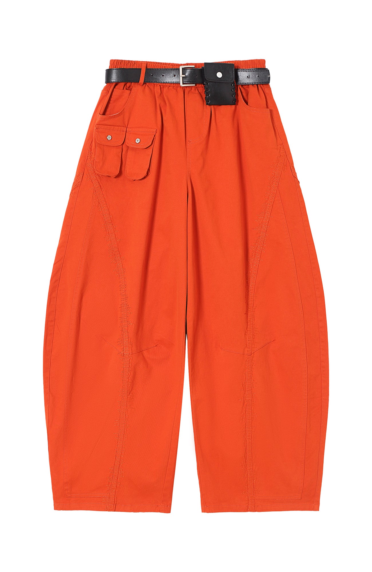 CLP Zigzag Contrast-Stitch Wide-Leg Pants