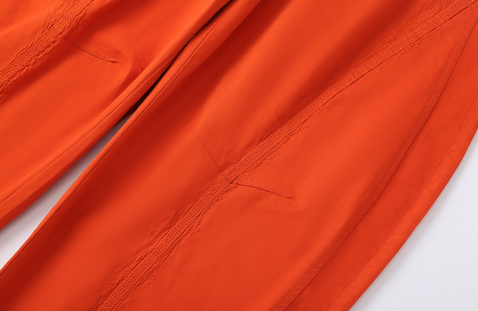 CLP Zigzag Contrast-Stitch Wide-Leg Pants