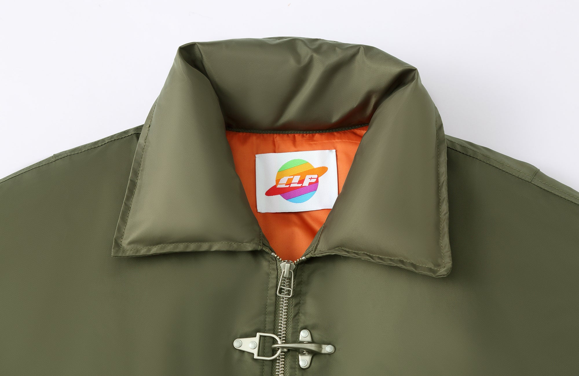 CLP Retro Hook-Clasp Cropped Utility Bomber