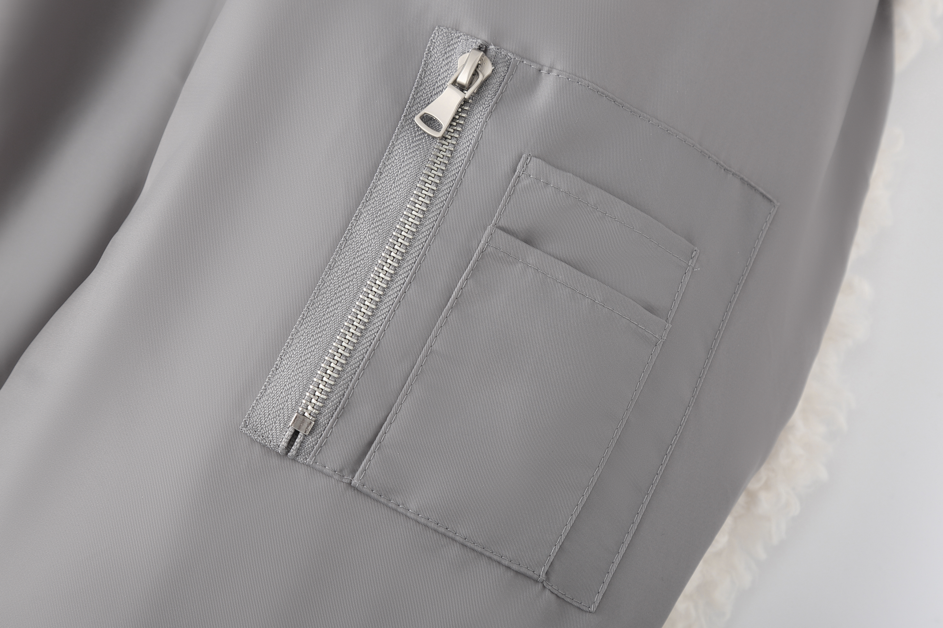 CLP Layered Faux Shearling Hooded Bomber Jacket