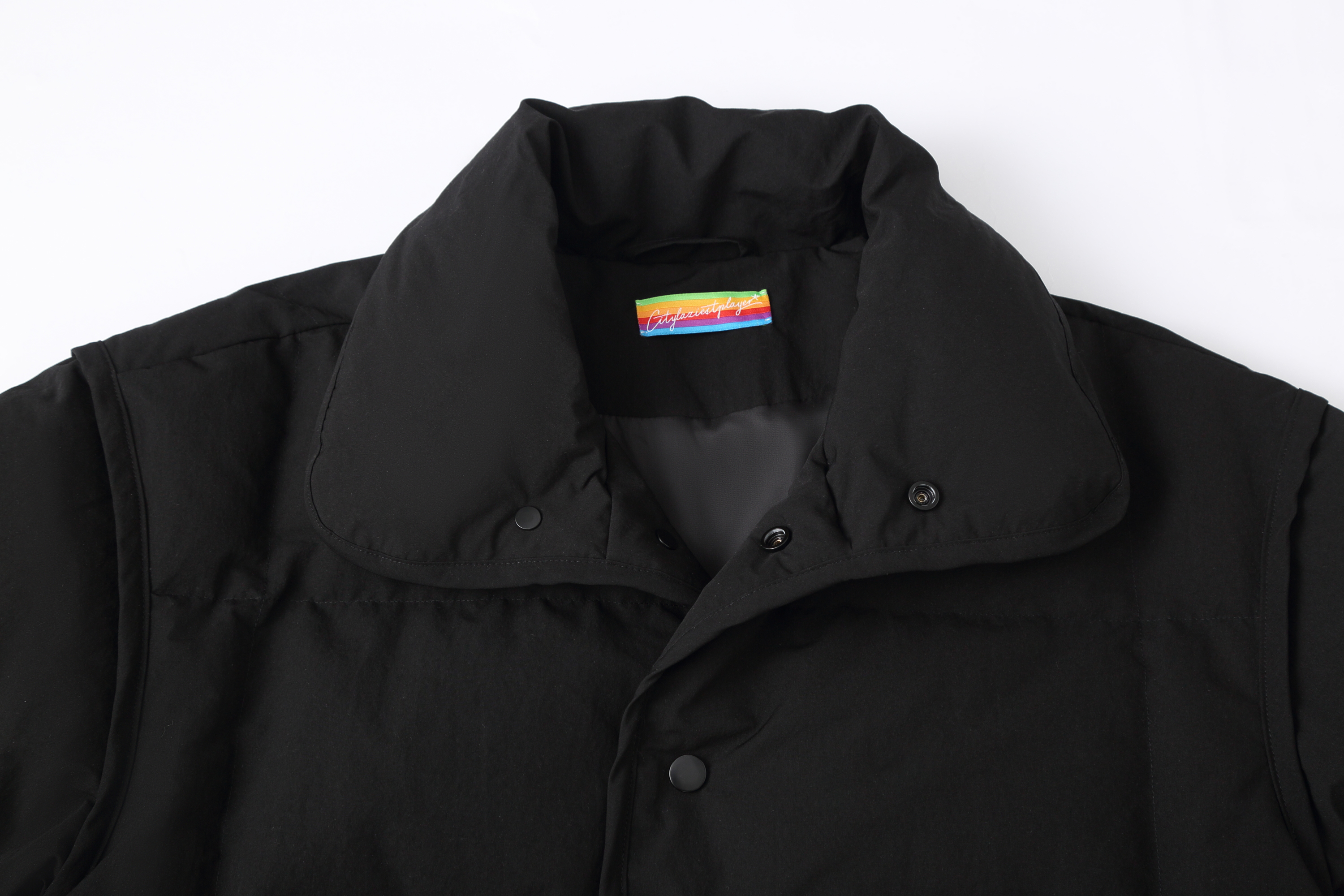 CLP High-Neck Longline Puffer Down Coat