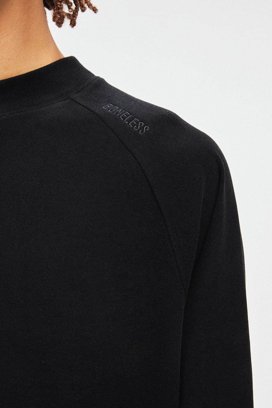 BONELESS Embroidered Logo Turtleneck L/S Tee, premium urban and streetwear designers apparel on PROJECTISR.com, BONELESS