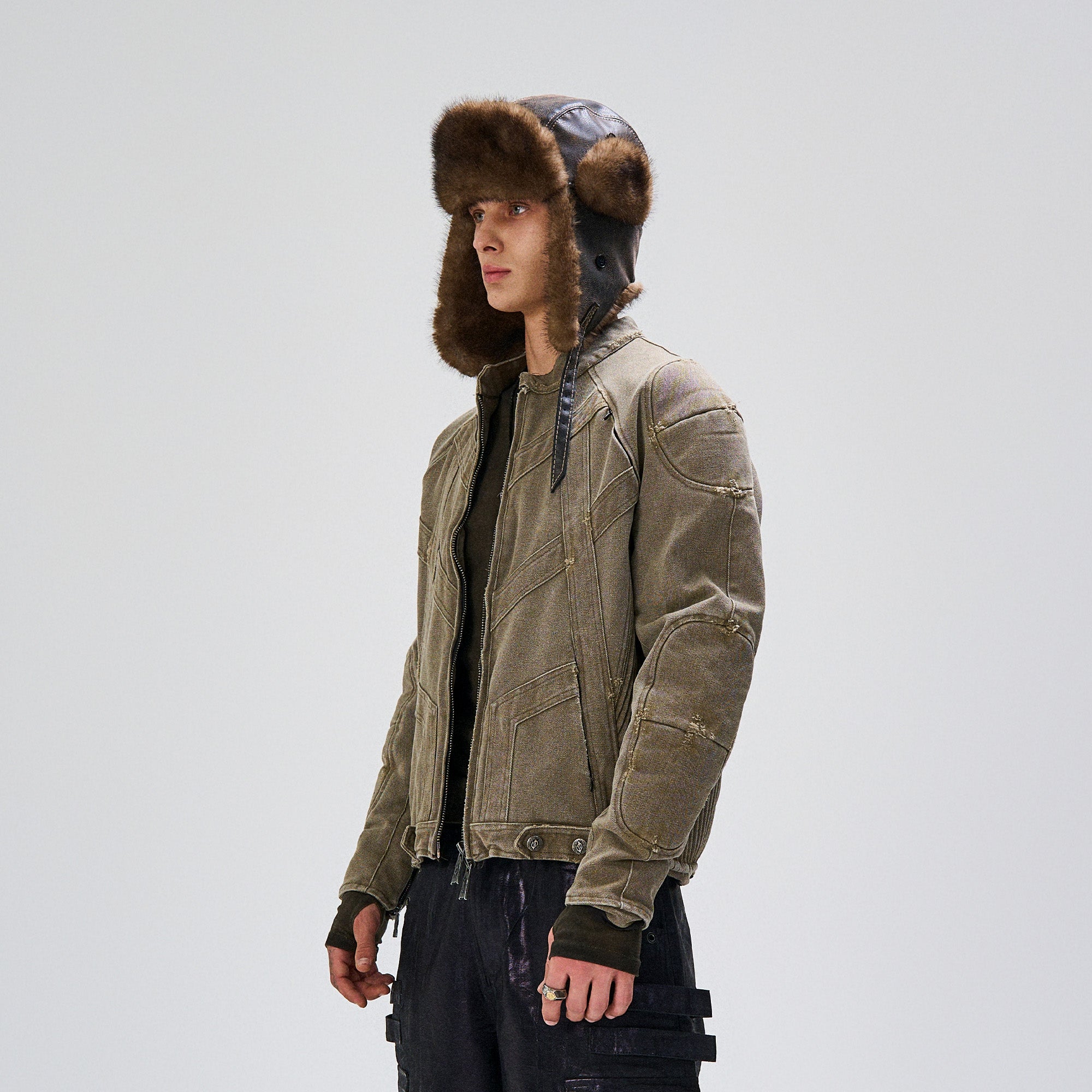 FLYERRER Panel Armor Moto Canvas Jacket, premium urban and streetwear designers apparel on PROJECTISR.com, FLYERRER