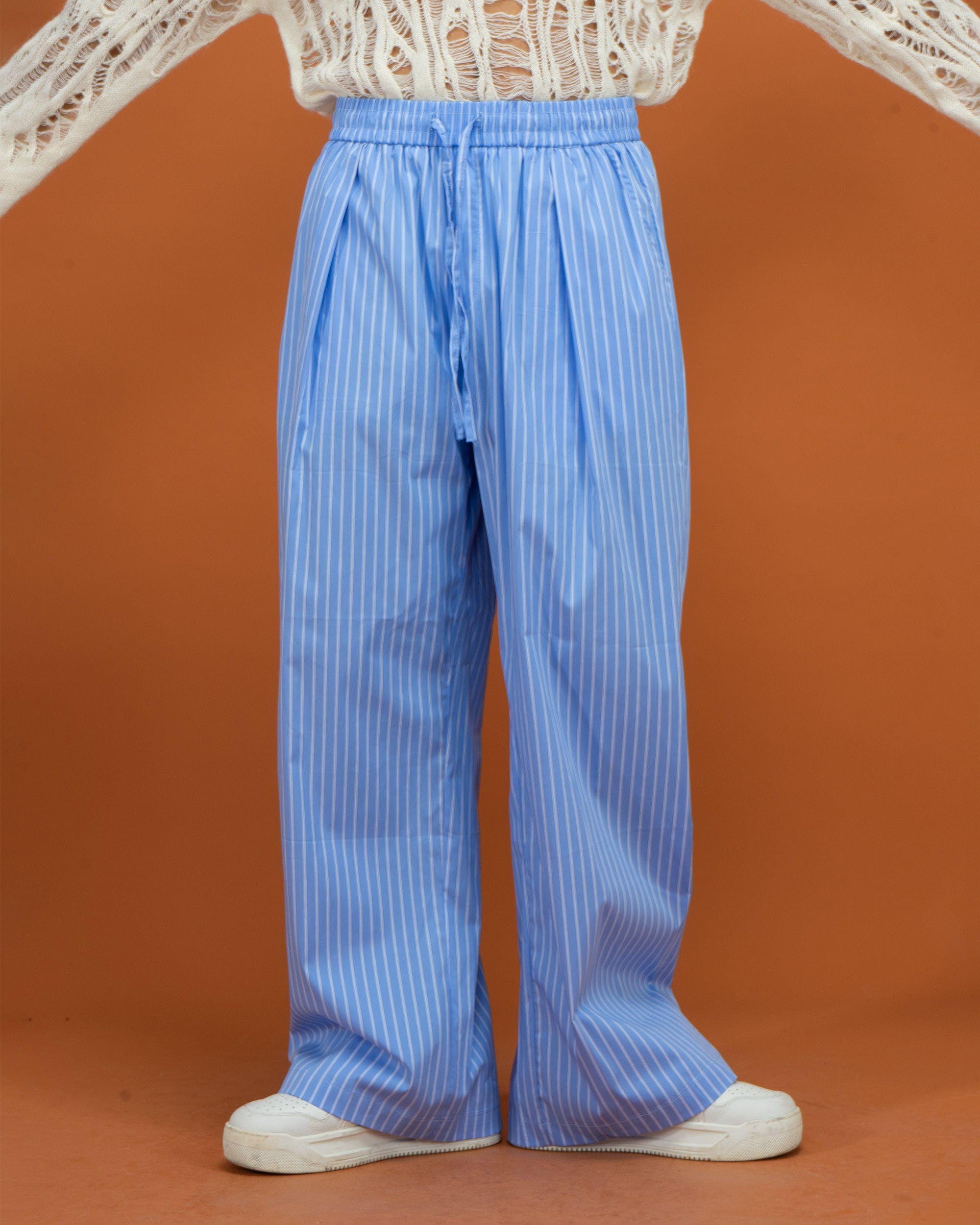 CLP Classic Striped Drawstring Wide-Leg Pants