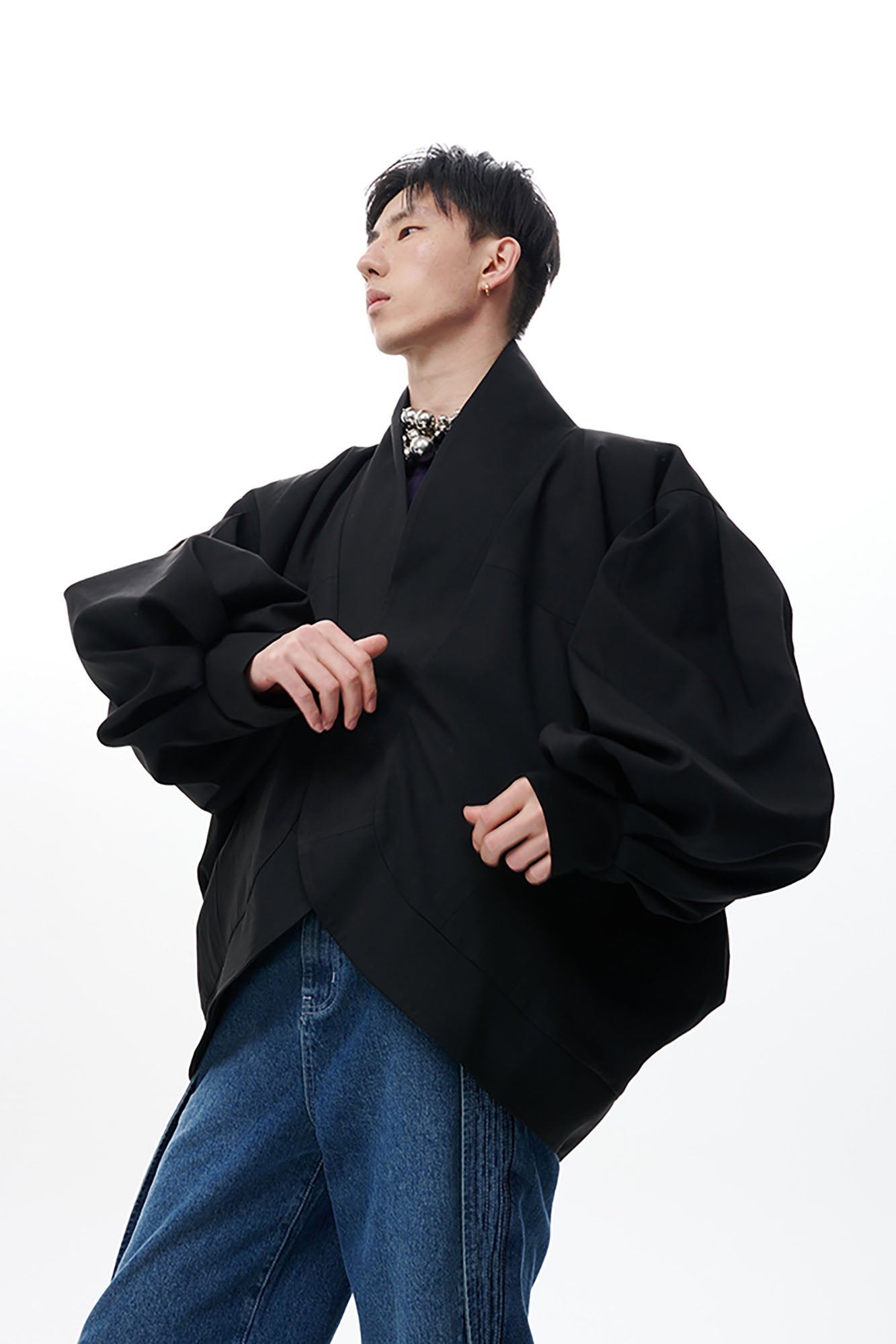 idem イデム　oversized layered jacket TUIMU Structured Lantern Sleeve Oversized Jacket
