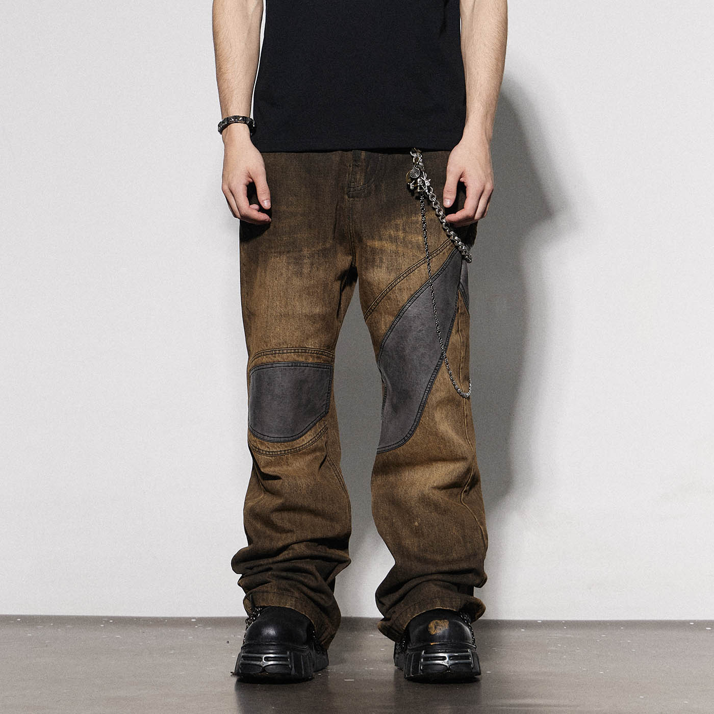 DND4DES Asymmetrical Deconstructed Faded Flared Jeans | PROJECTISR US