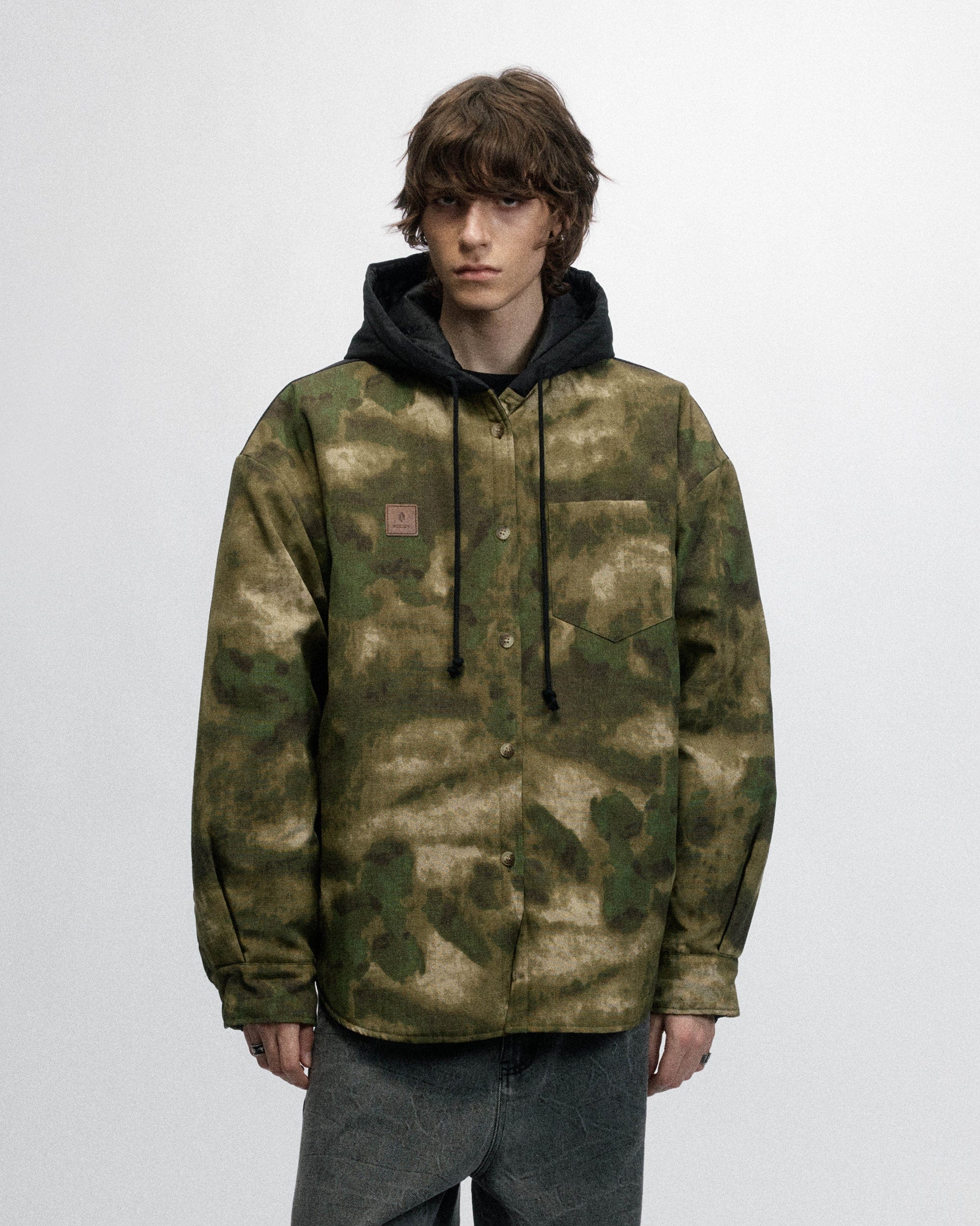 OVDY Tie-Dye Camo Hooded Puffer Jacket