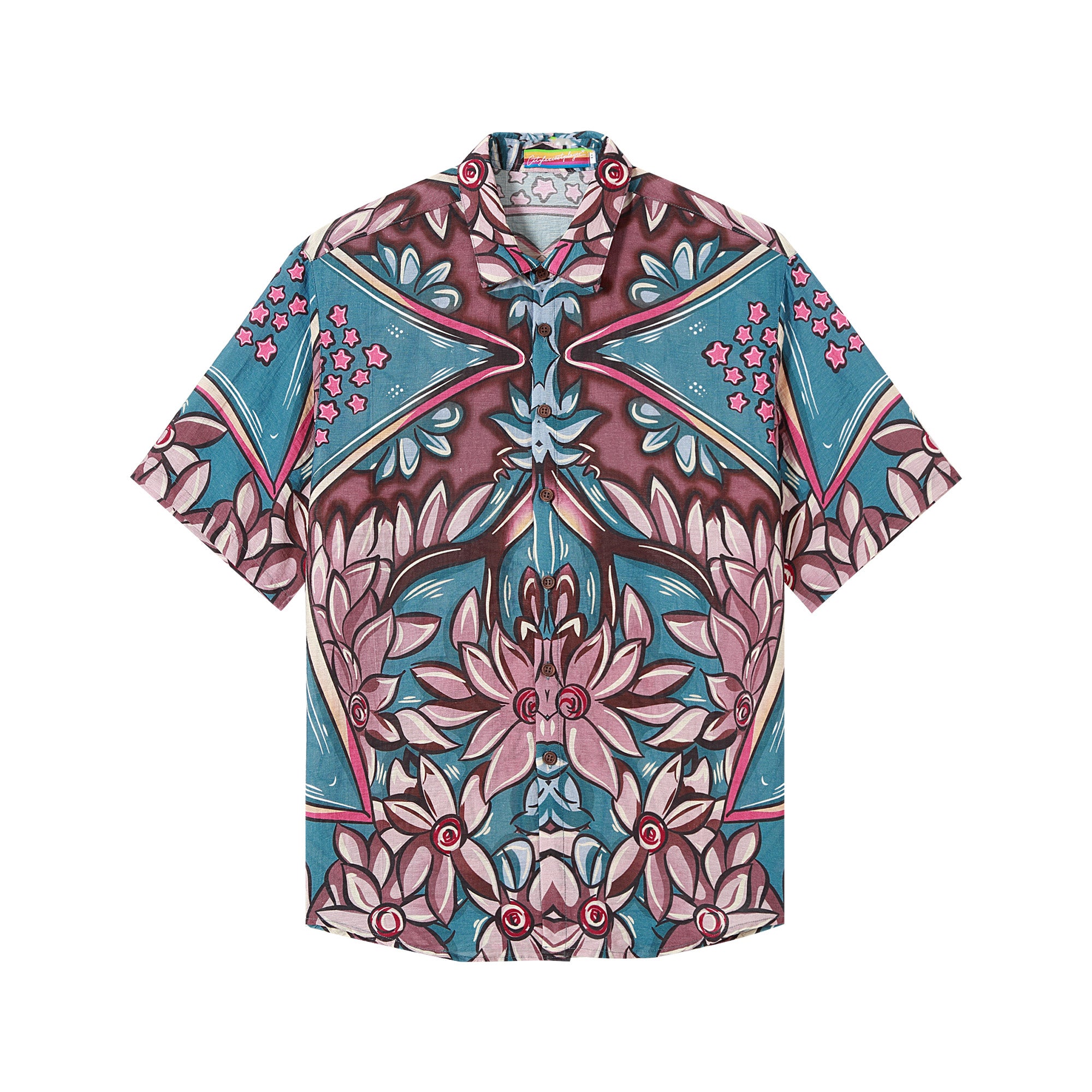 CLP Dragon Floral Full-Print Half-Sleeve Shirt