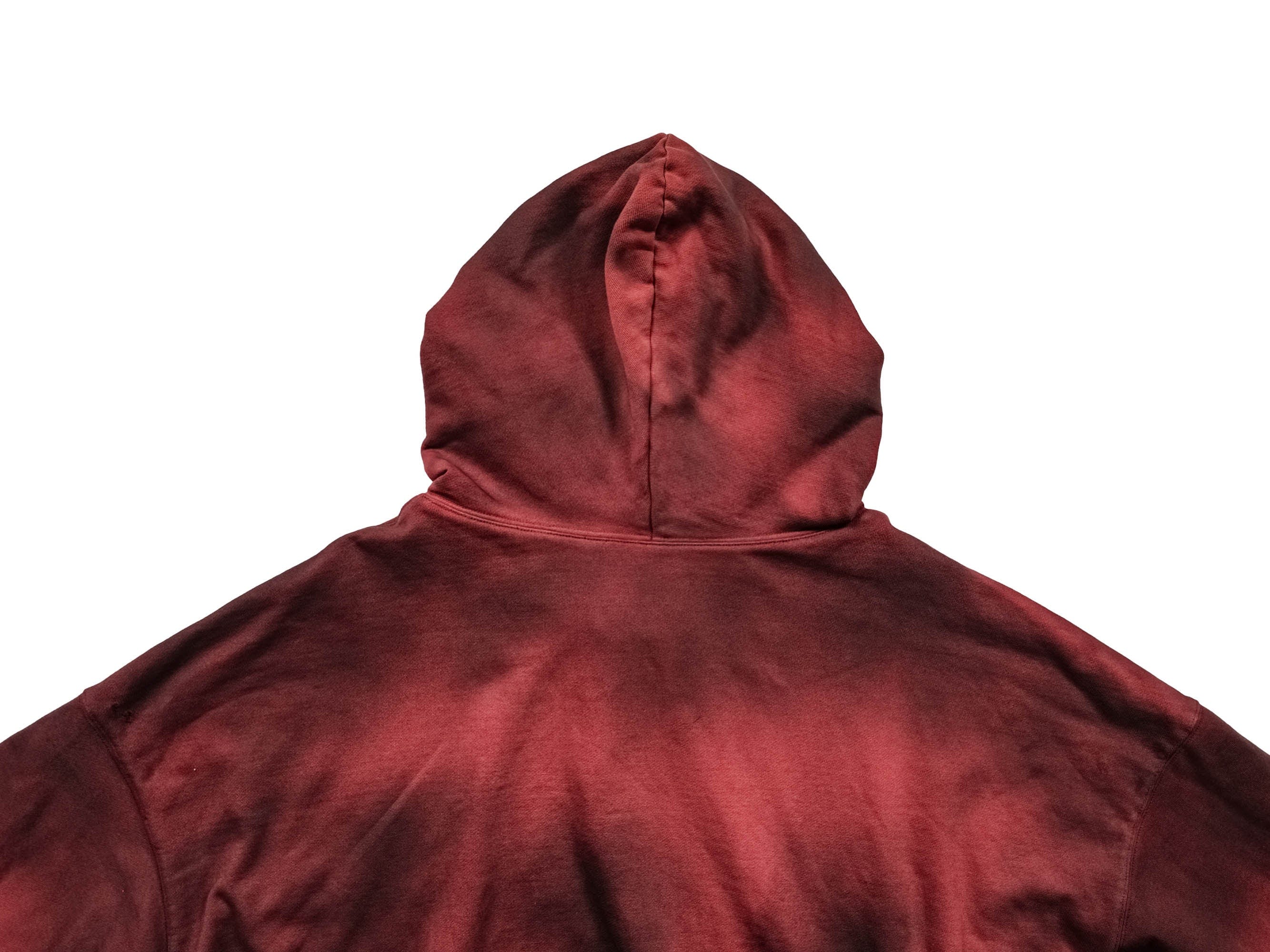 UNDERWATER Ashen Ember Distressed Elevated Hoodie Red, premium urban and streetwear designers apparel on PROJECTISR.com, UNDERWATER