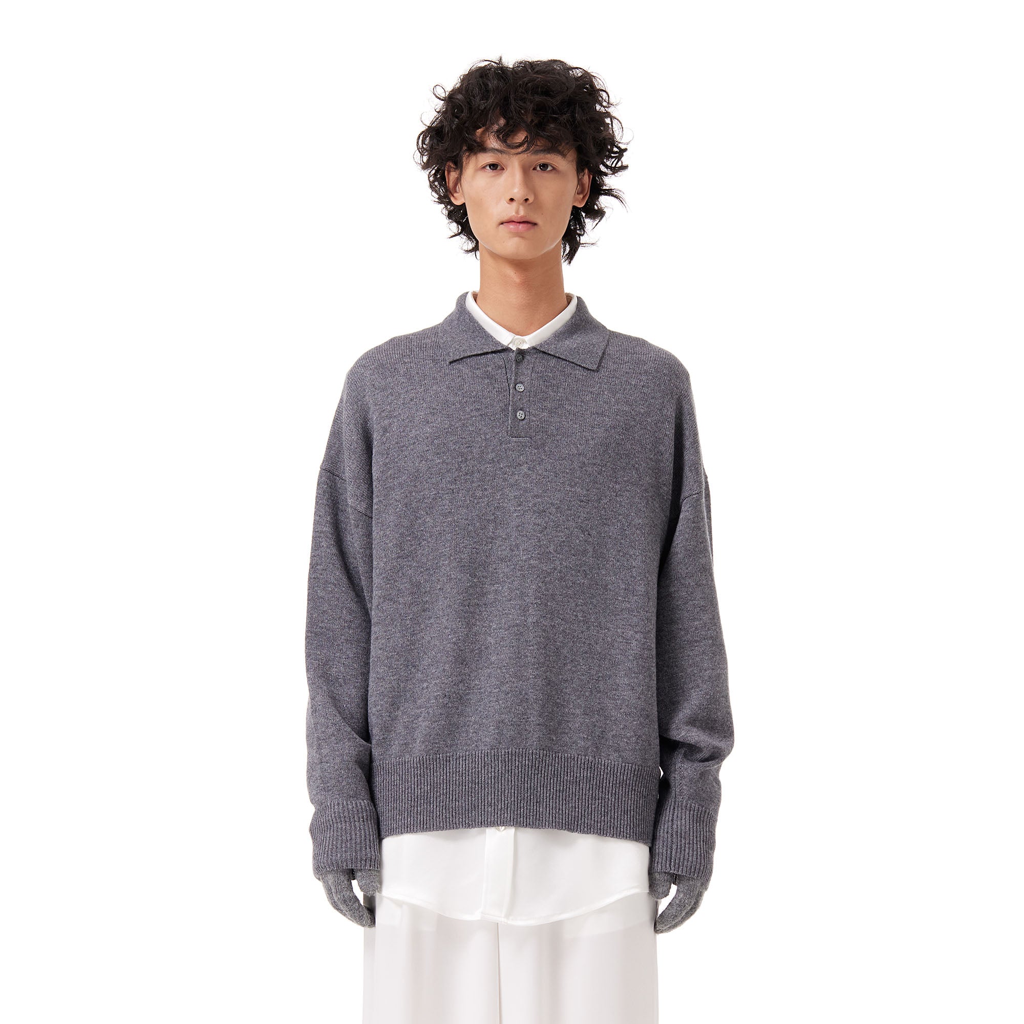 OUYANG WENJUN Classic Cashmere Polo Sweater