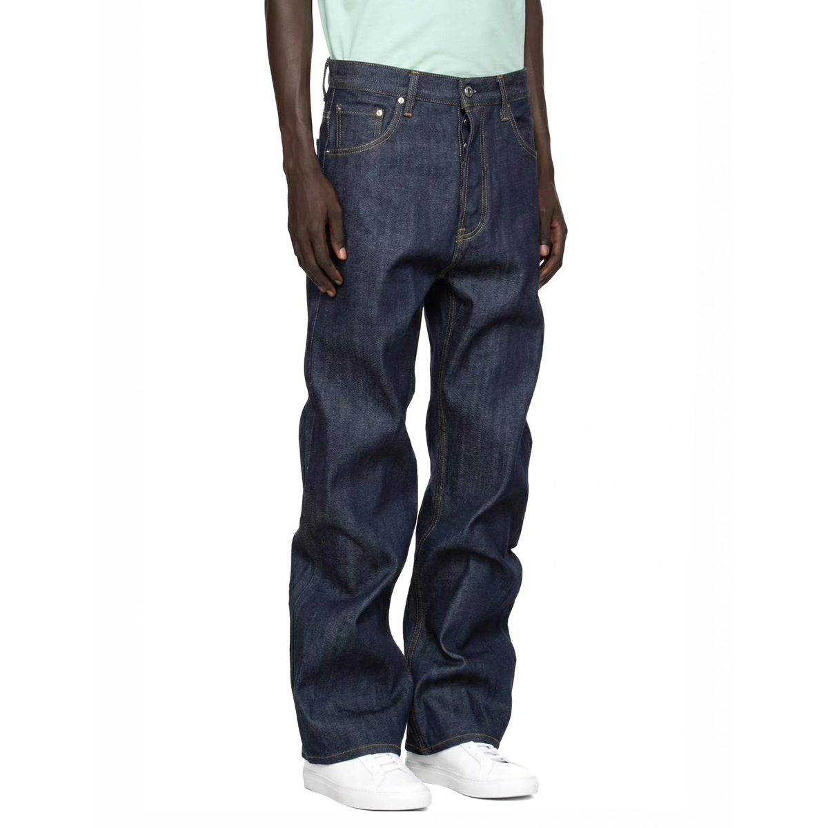 ZWDH Raw Selvedge Denim Loose Straight-Leg Jeans