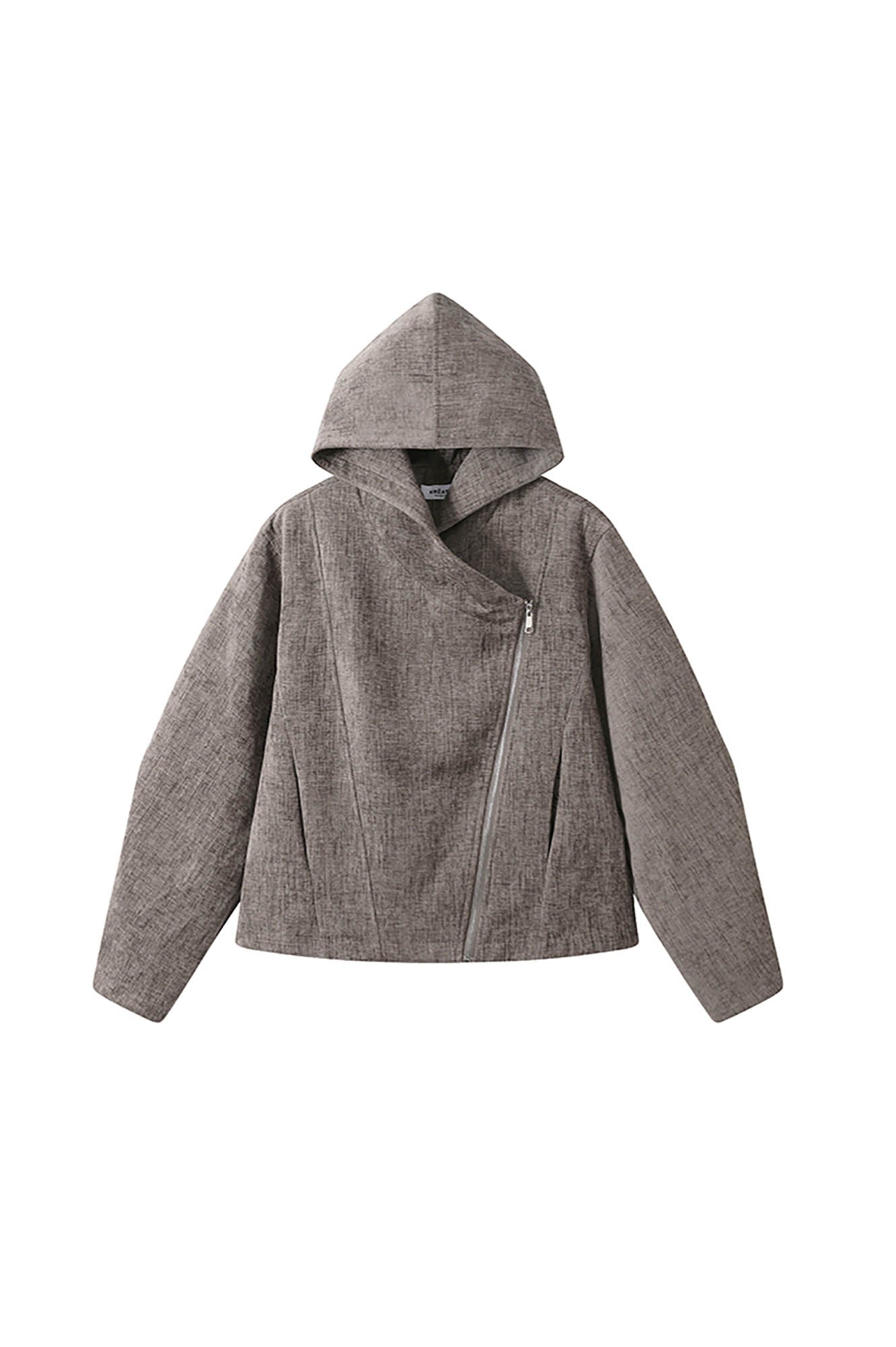 KREATE Asymmetrical Zipper Hooded Jacket