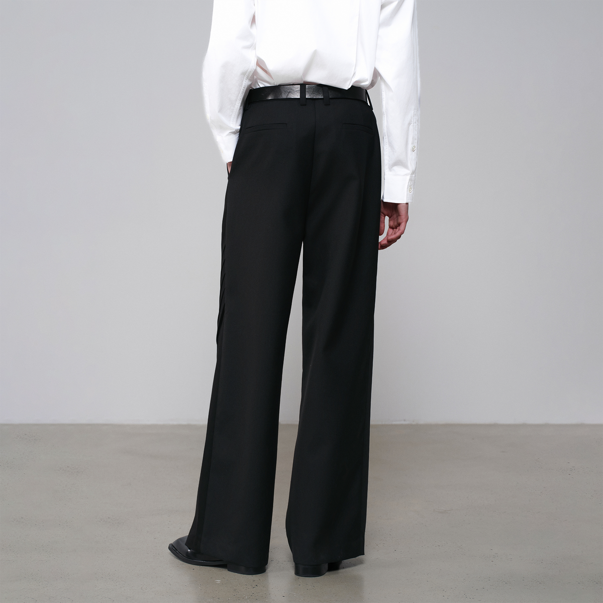 FACEONLAB Pleated Spliced Wool-Blend Trousers