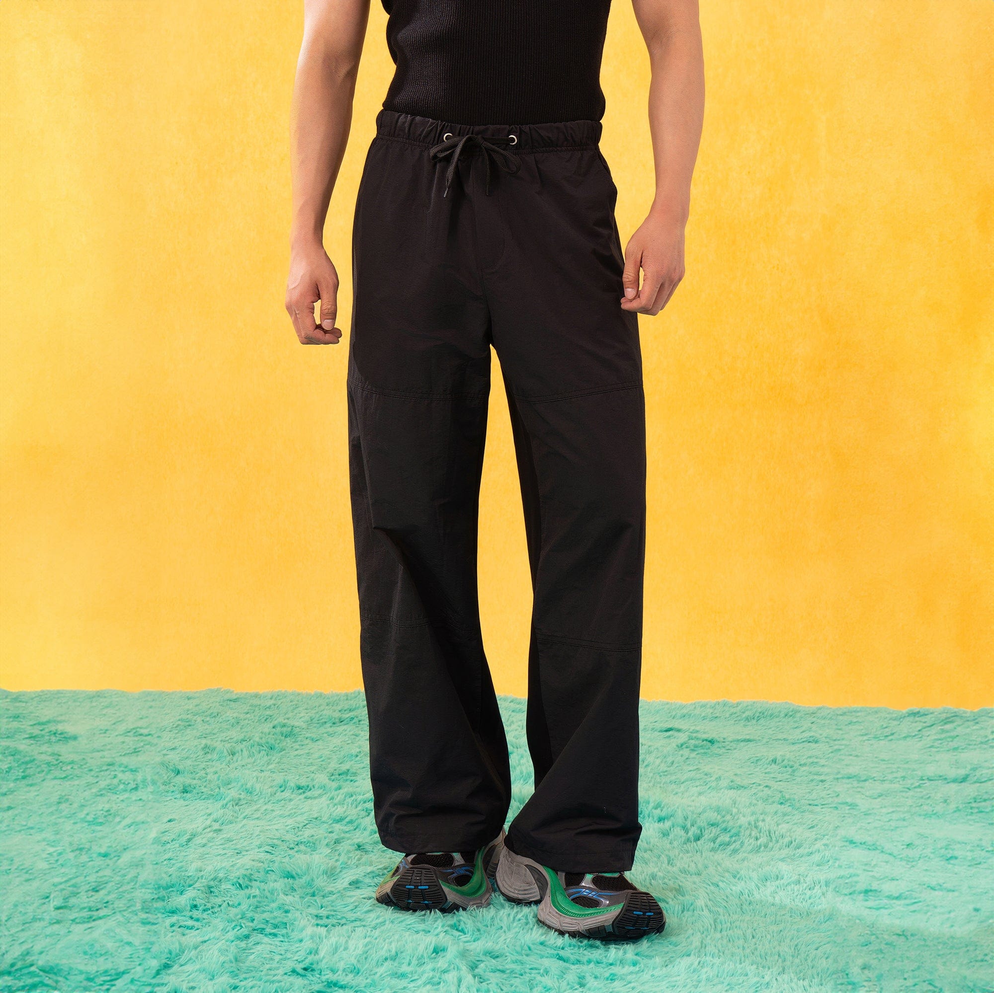 CLP Contrast Panel Drawstring Straight-Leg Pants, premium urban and streetwear designers apparel on PROJECTISR.com, CLP