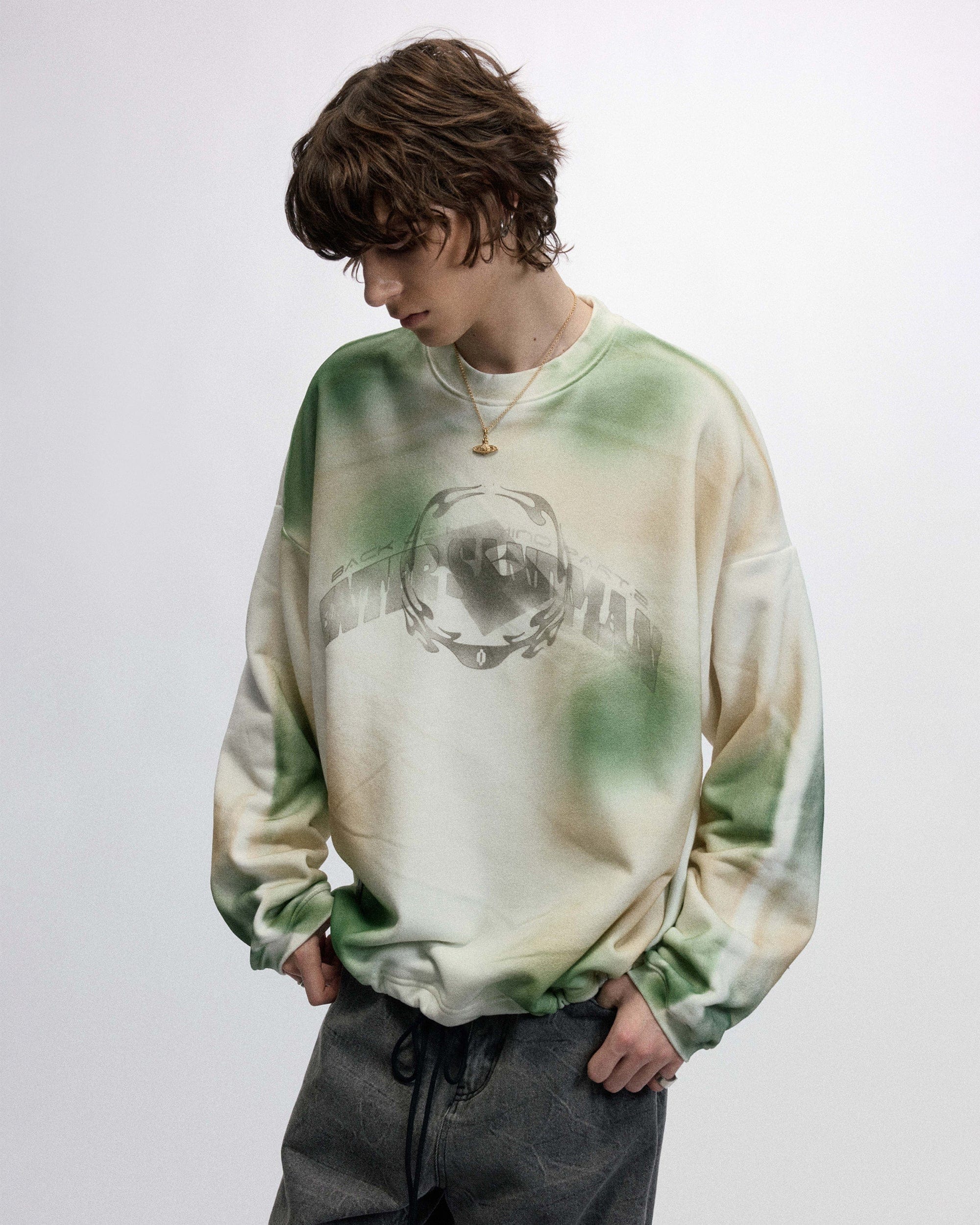 OVDY Faded Graphics Draw-String Long-Sleeve Tee