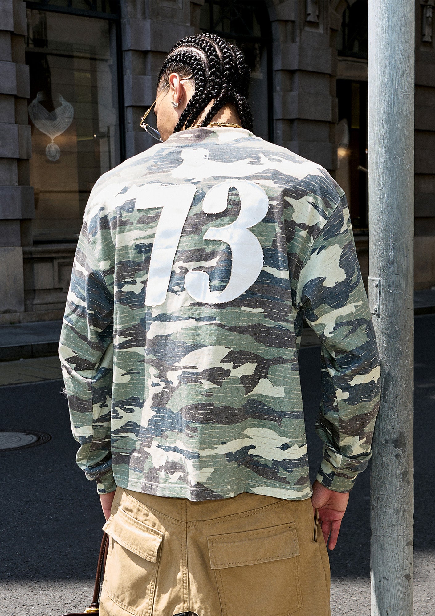 STEEPC No.73 Patch Washed Camo Long-Sleeve Tee, premium urban and streetwear designers apparel on PROJECTISR.com, STEEPC