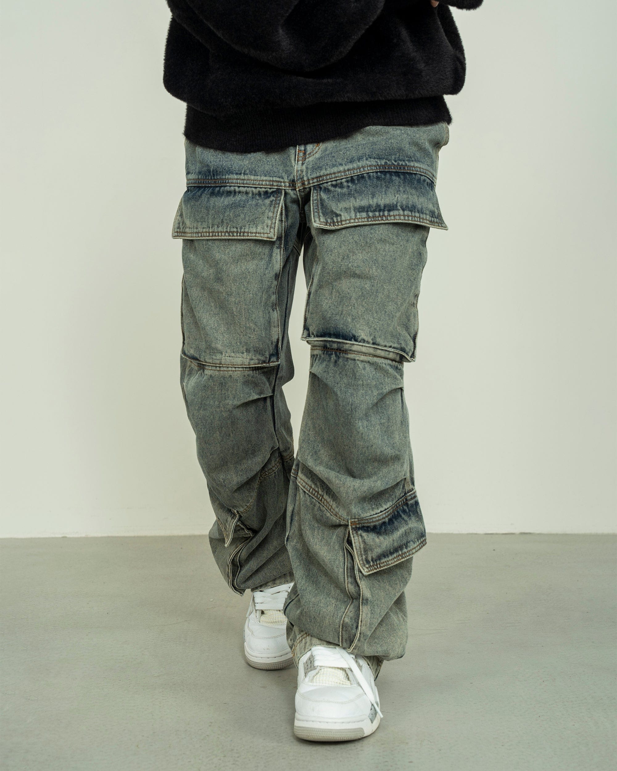 MAKEMORE Washed Denim Cargo