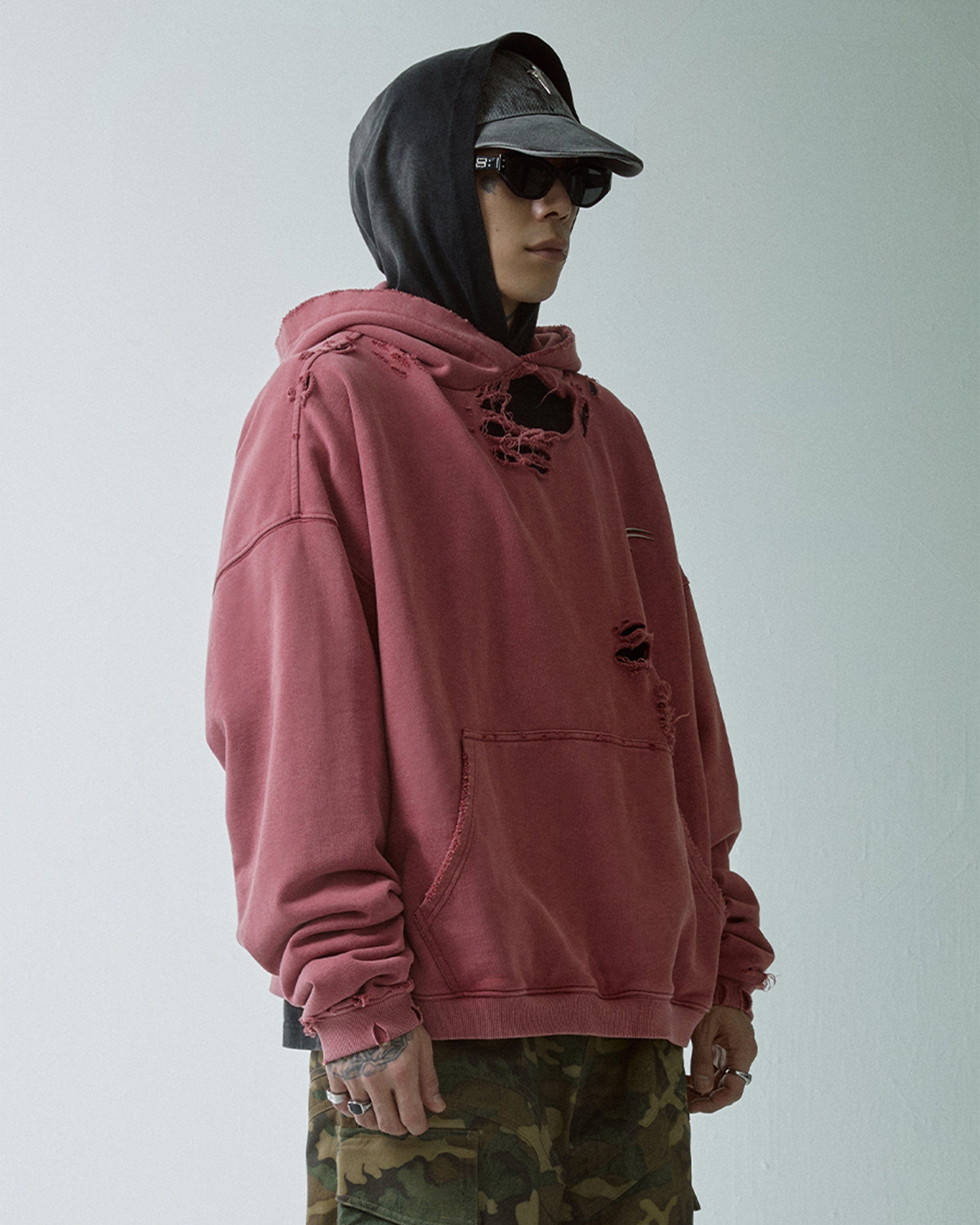 F2CE Essential Oversized Distressed Hoodie