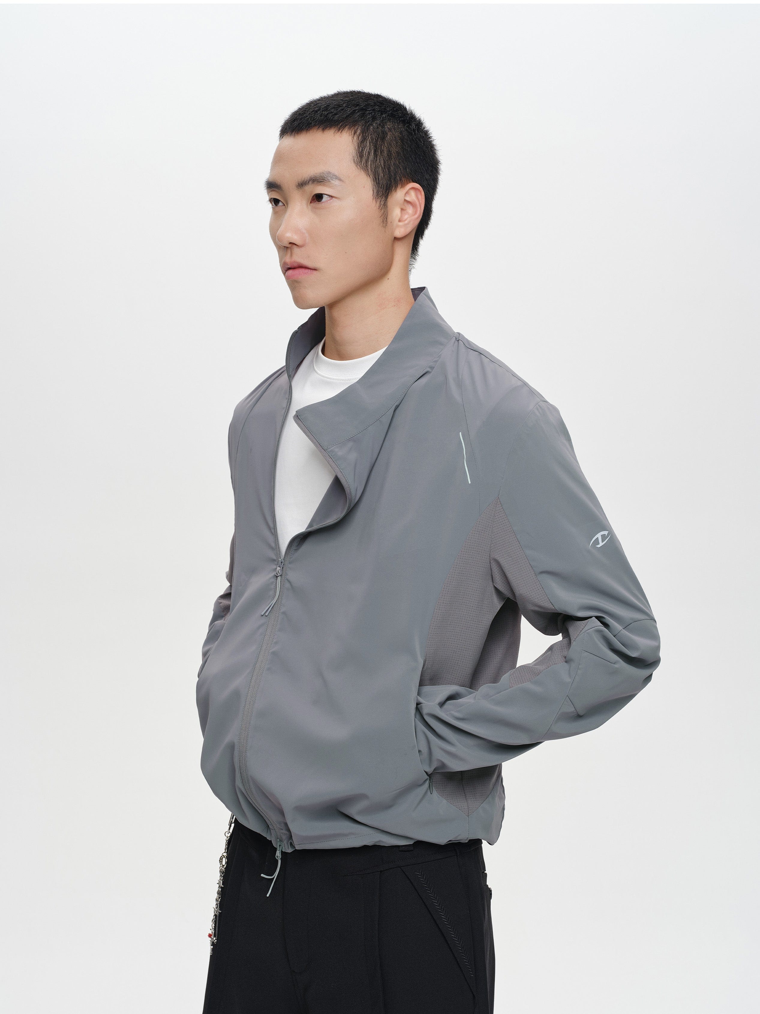 CATSSTAC Asym Zip Stand-Collar Quick-Dry UV Protection Jacket, premium urban and streetwear designers apparel on PROJECTISR.com, CATSSTAC