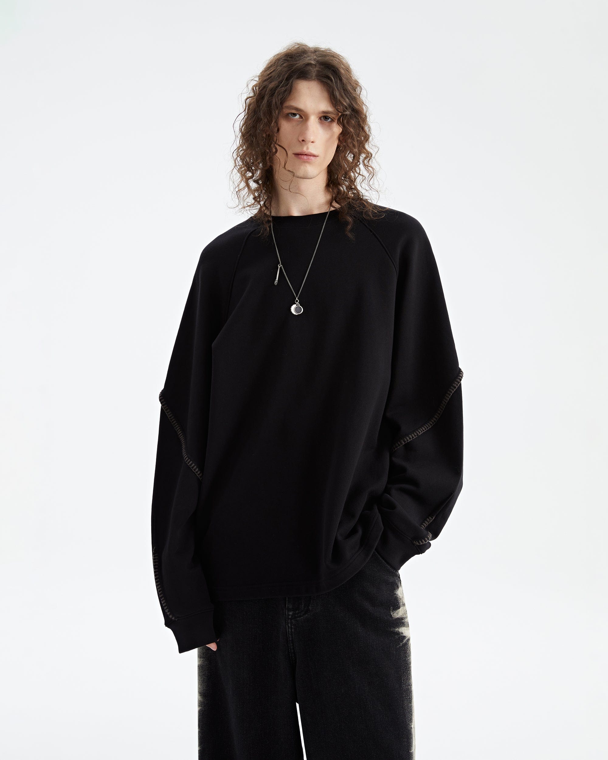 ORGANIC EMOTION Stitched Sleeves Sweatshirt