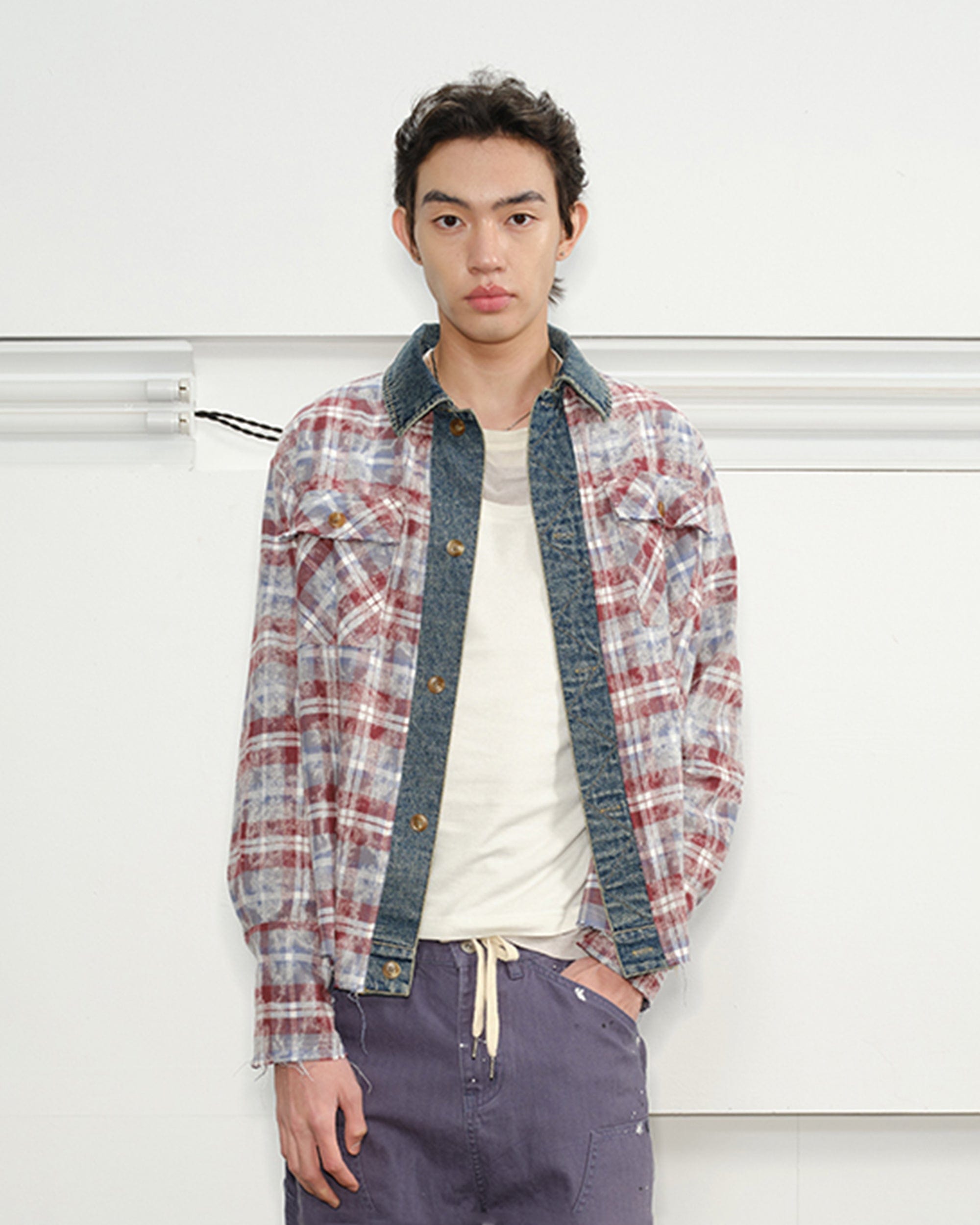 KREATE Denim Spliced  Macarons Jacket