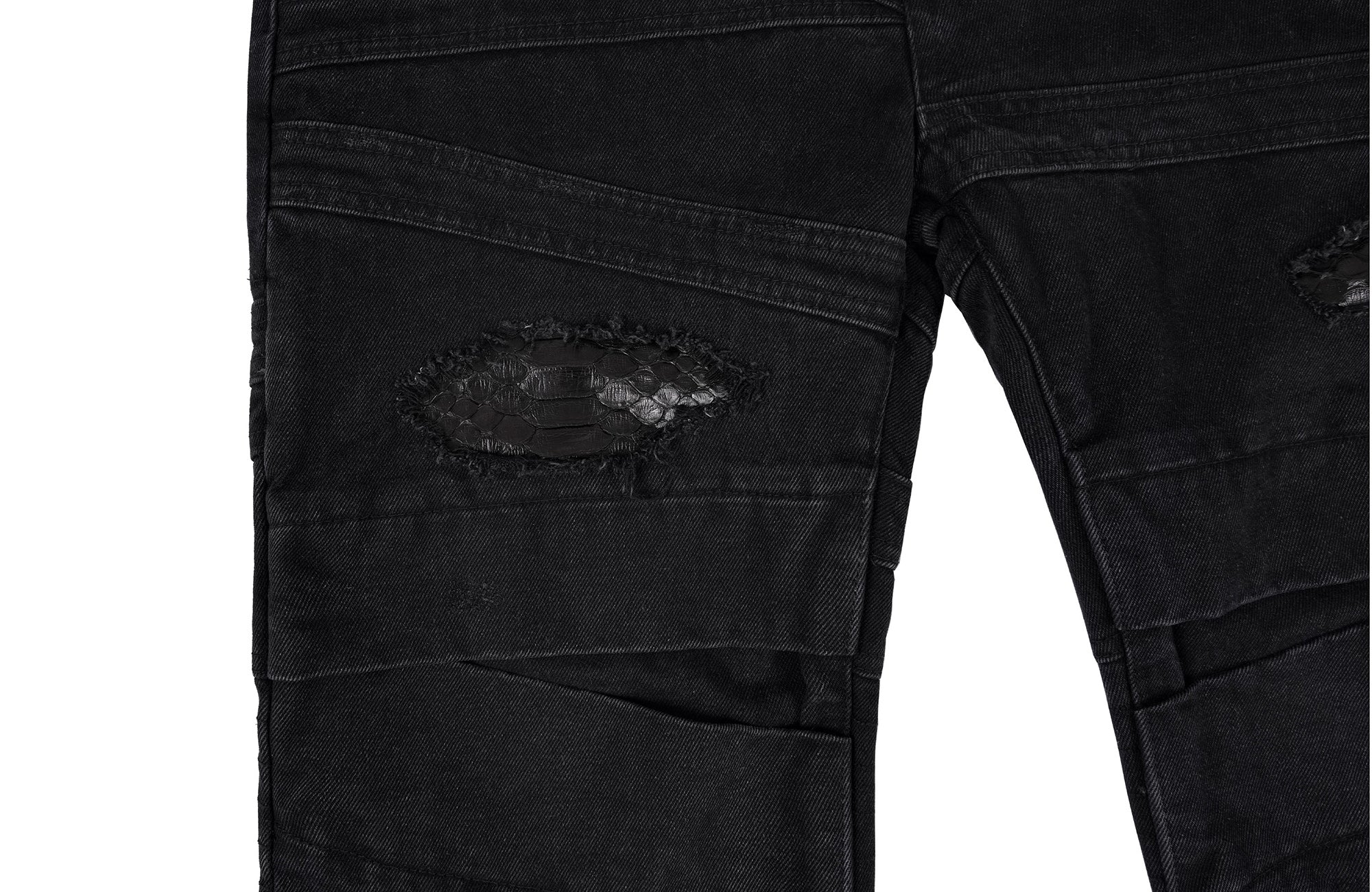UNDERWATER Serpent Skin Distressed Jeans
