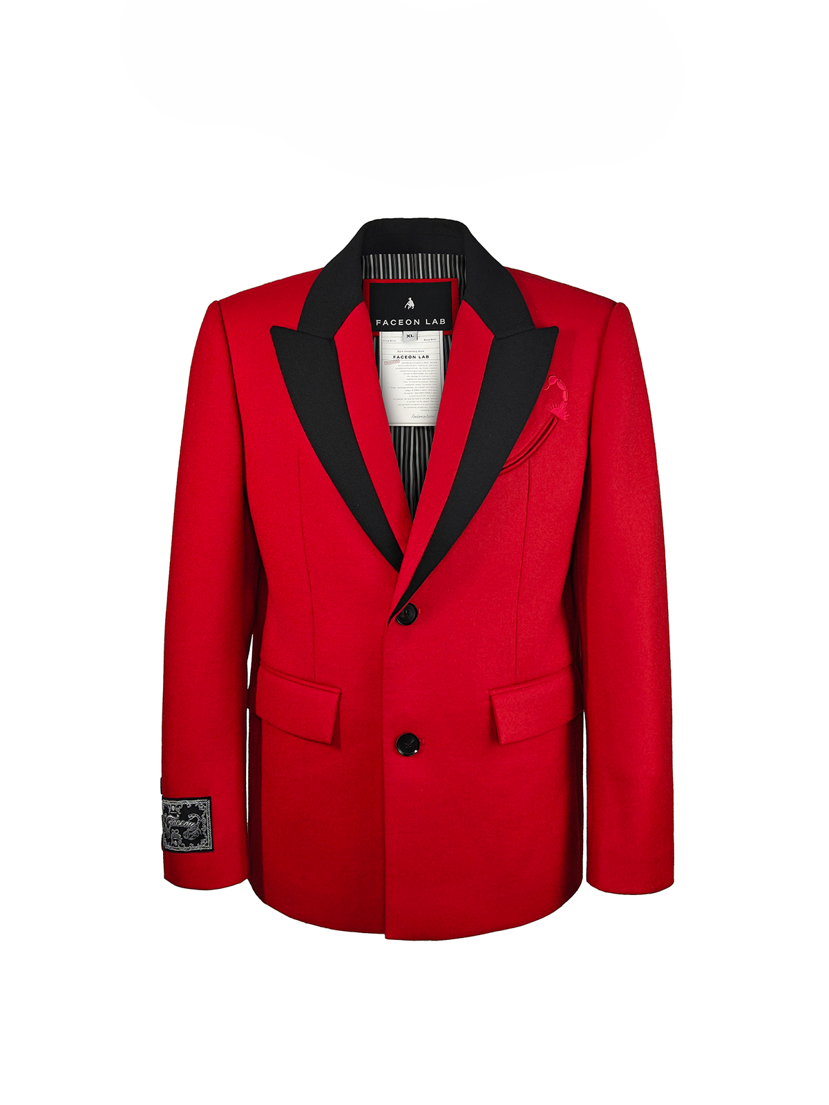 FACEONLAB Scorpion-Tail Embroidered Wool-Blend Blazer