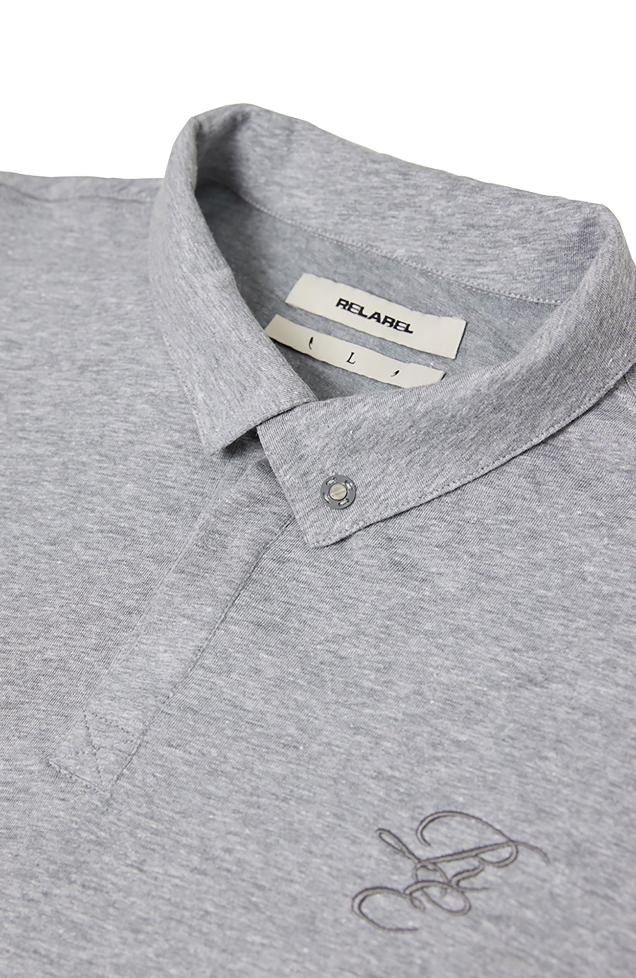 RELABEL Embroidered Magnetic Collar Polo Sweater