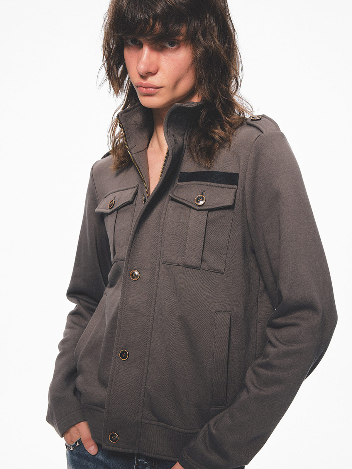 TRECLUB Retro Epaulette Bib-Pocket Jacket