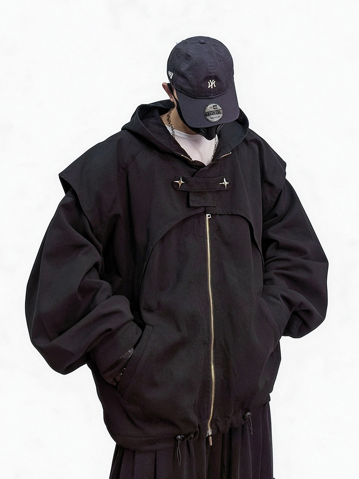 UUCSCC Retro Hip-Hop Oversized Hooded Jacket, premium urban and streetwear designers apparel on PROJECTISR.com, UUCSCC