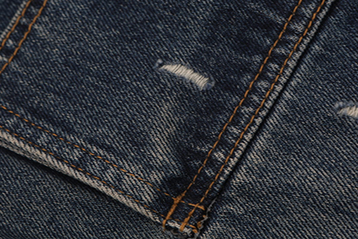 HAHAHA Washed Distressed Multi-Pocket Wide-Leg Jeans