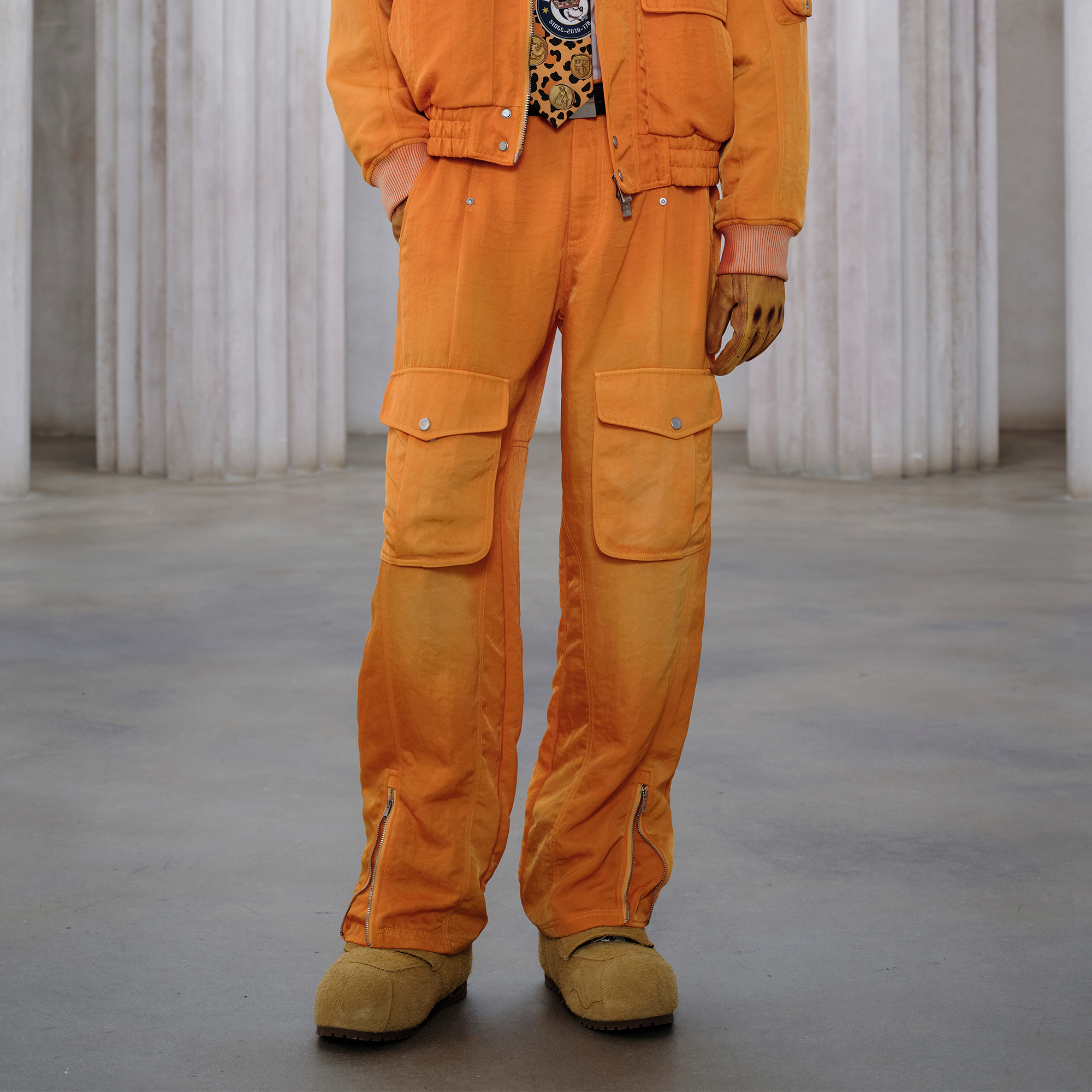 FACEONLAB Washed Utility Cargo Pants