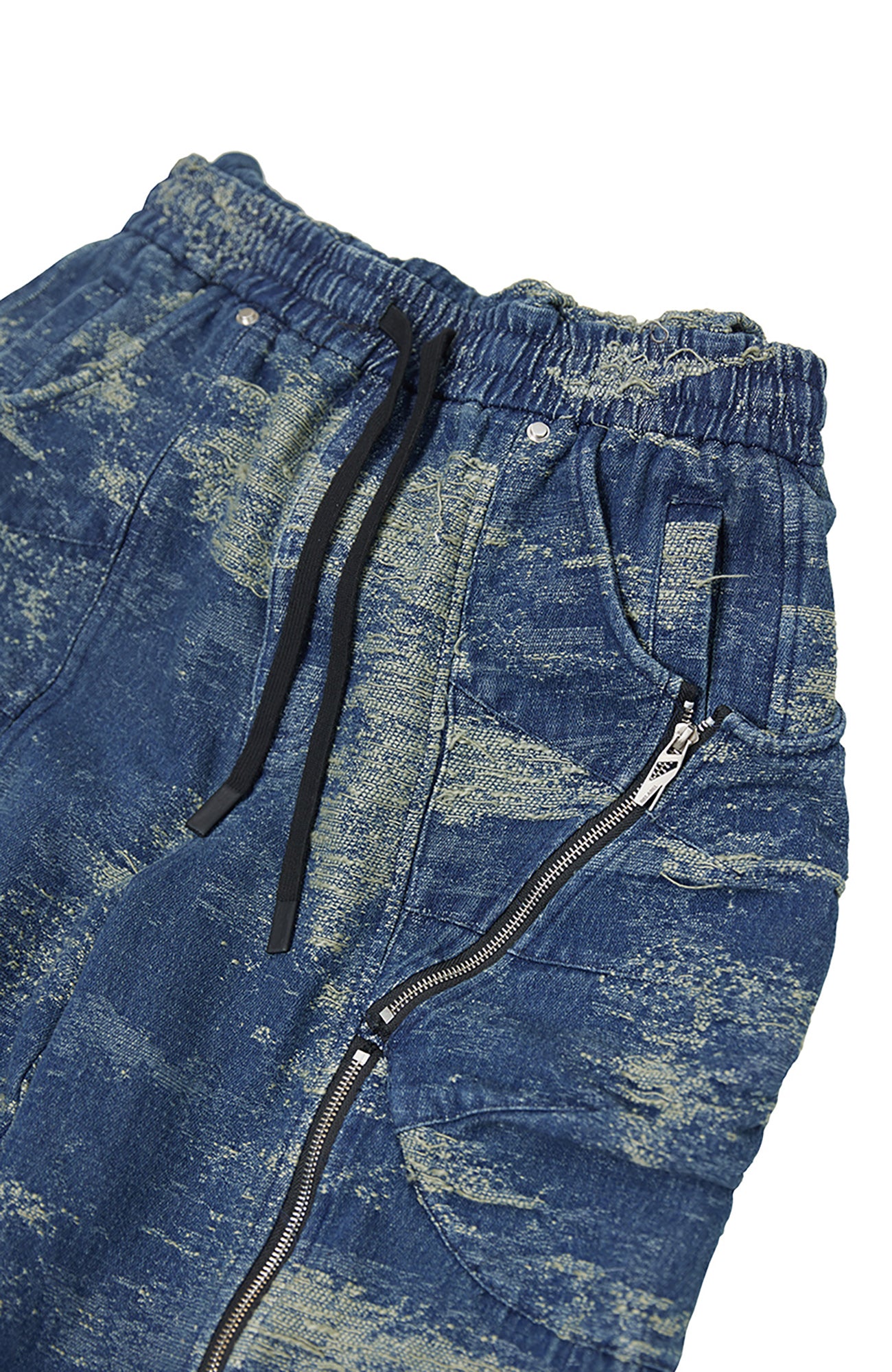 RELABEL Convertible Distressed Denim Overalls
